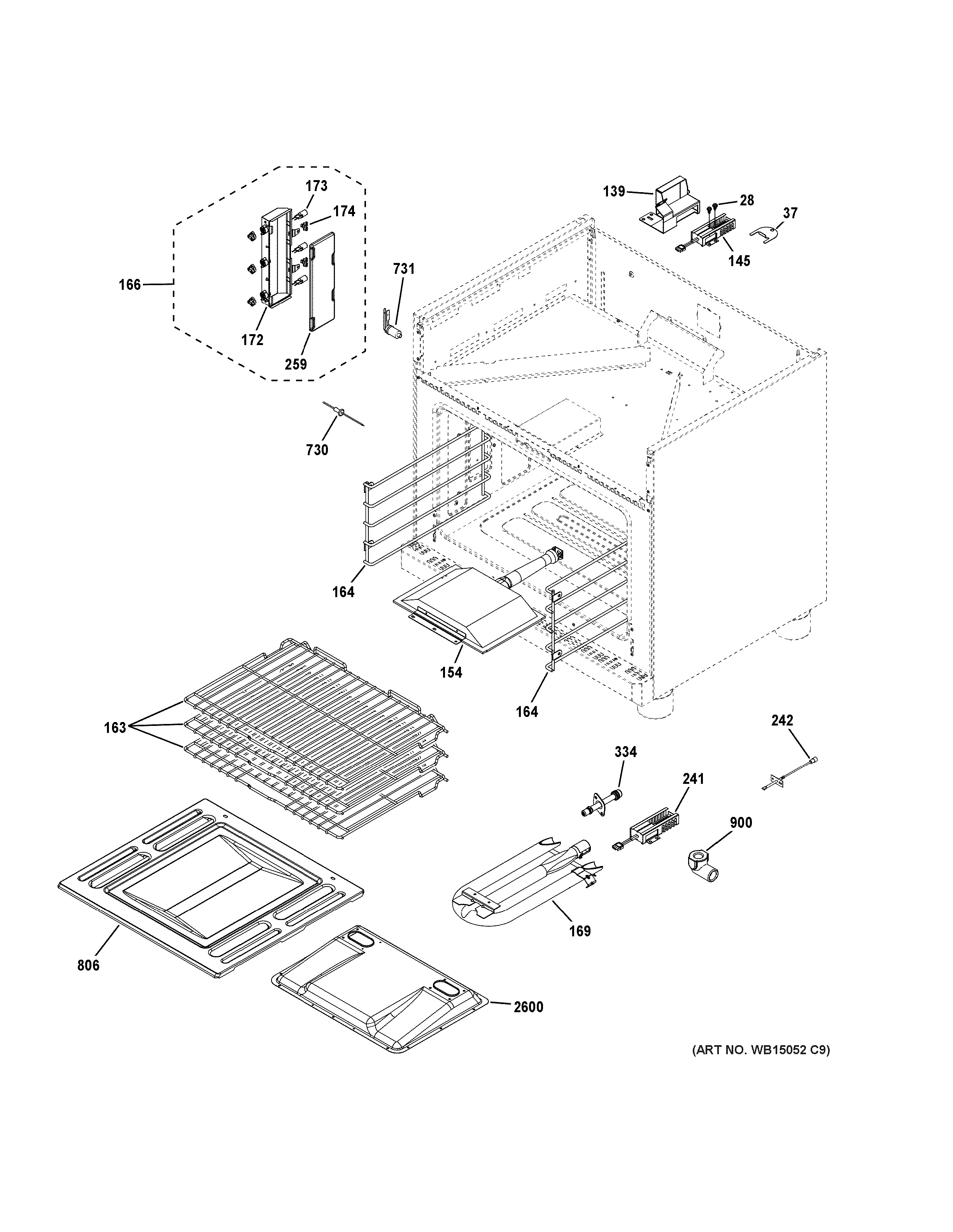 Assembly View for OVEN CAVITY PARTS CGY366SEL1SS