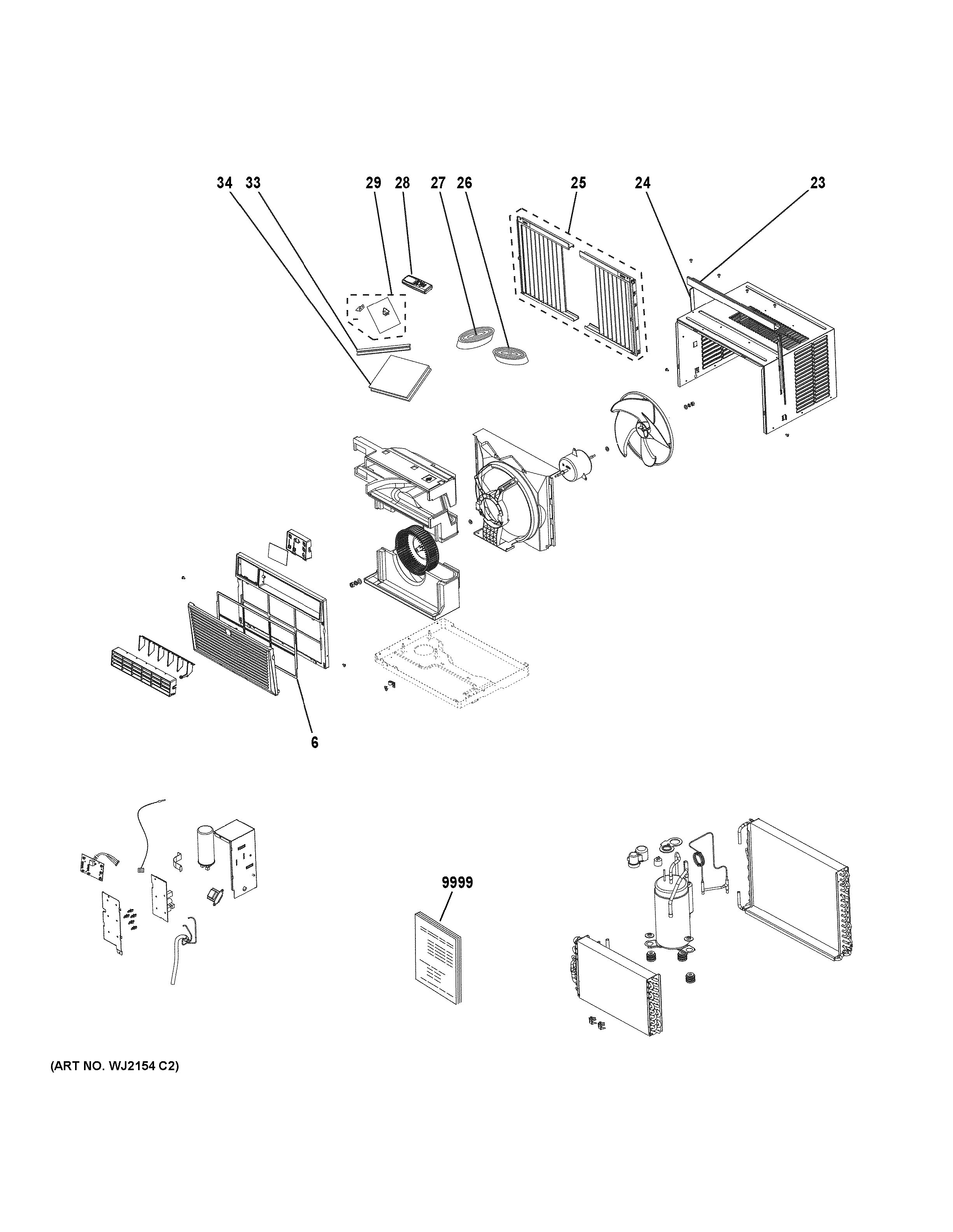 Replacement Remote Control For GE Air Conditioners - Compatible With Multiple AC Models