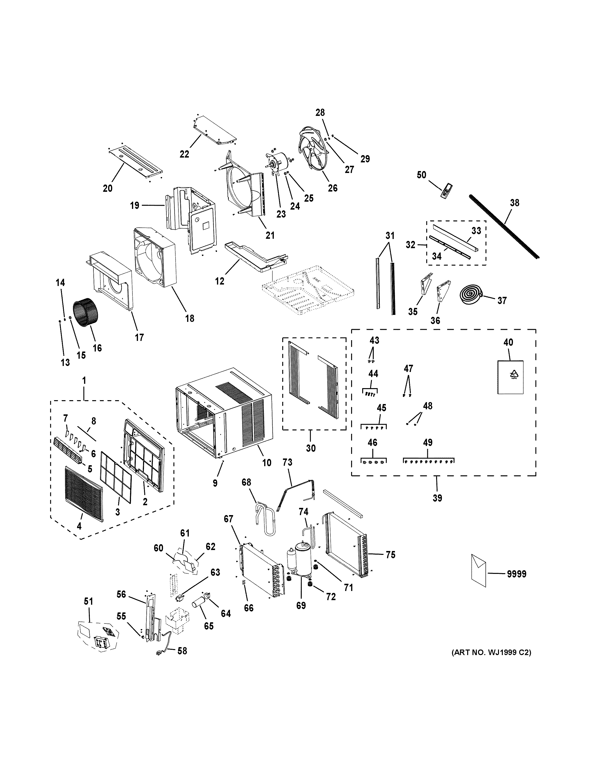 Assembly View for ROOM AIR CONDITIONER AEH18DPH1