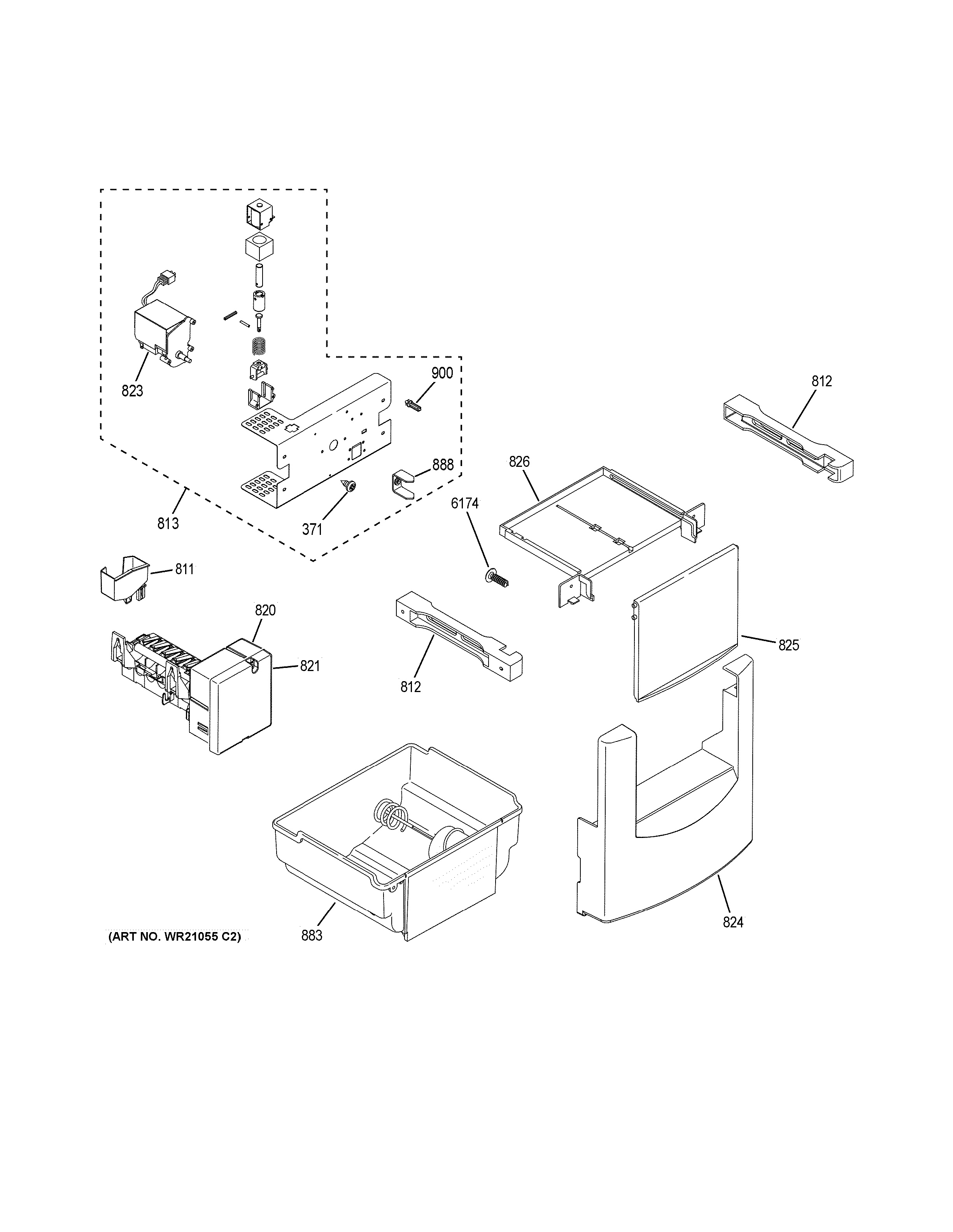 Assembly View for ICE MAKER & DISPENSER PSB42YSKCSS
