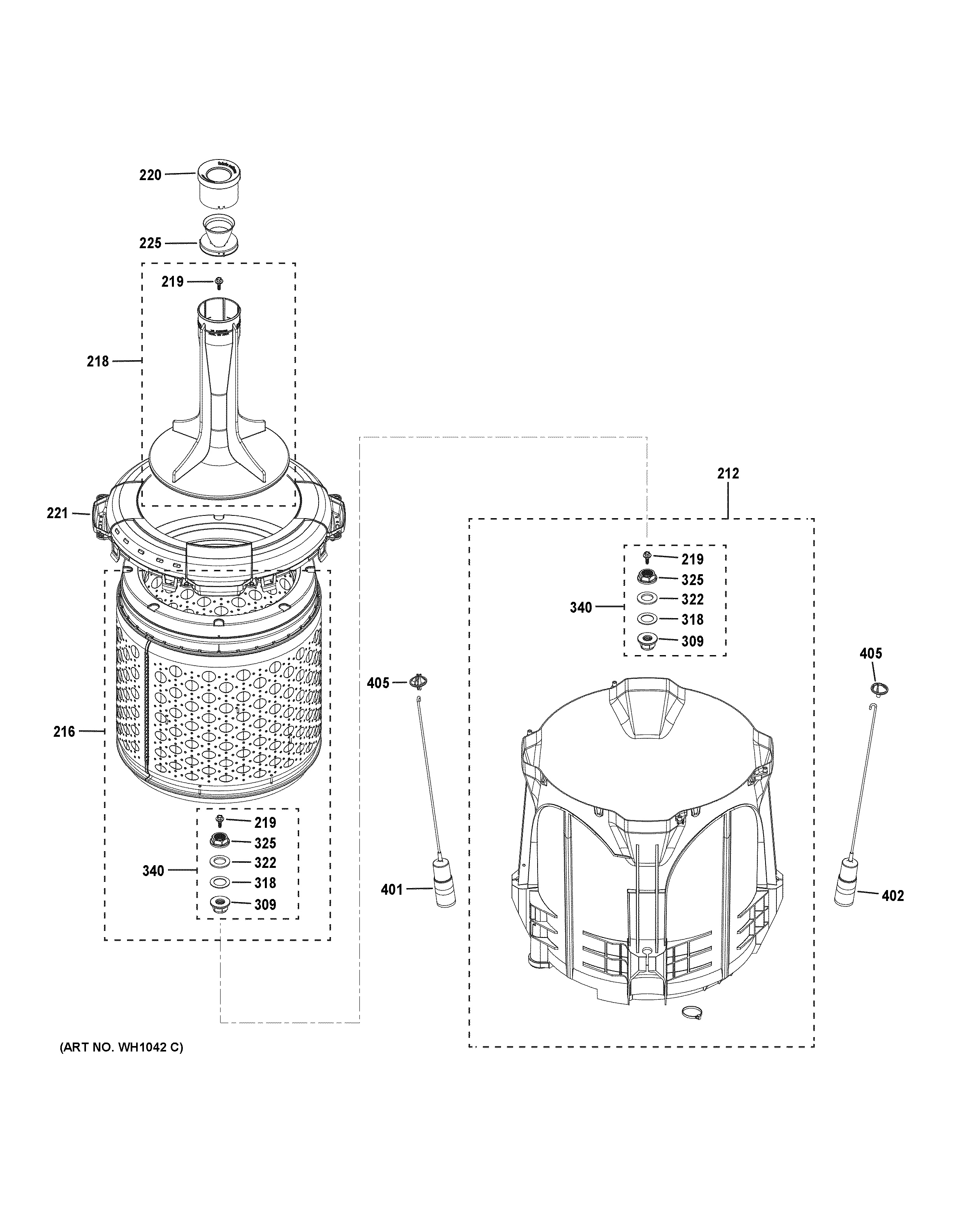 Assembly View for TUB & BASKET ASSEMBLY GUD24ESSM1WW