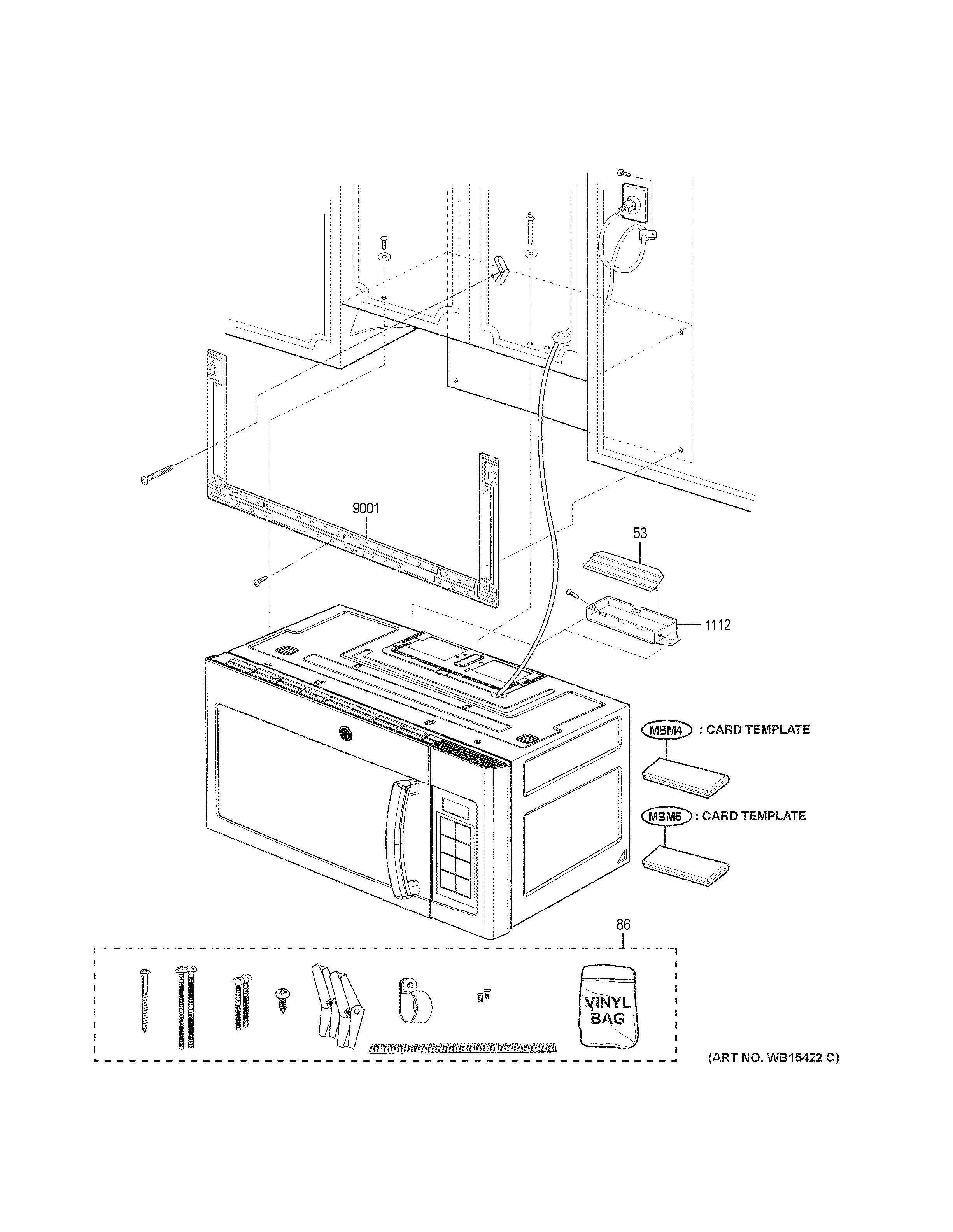 Assembly View for INSTALLATION PARTS JNM3163RJ3SS