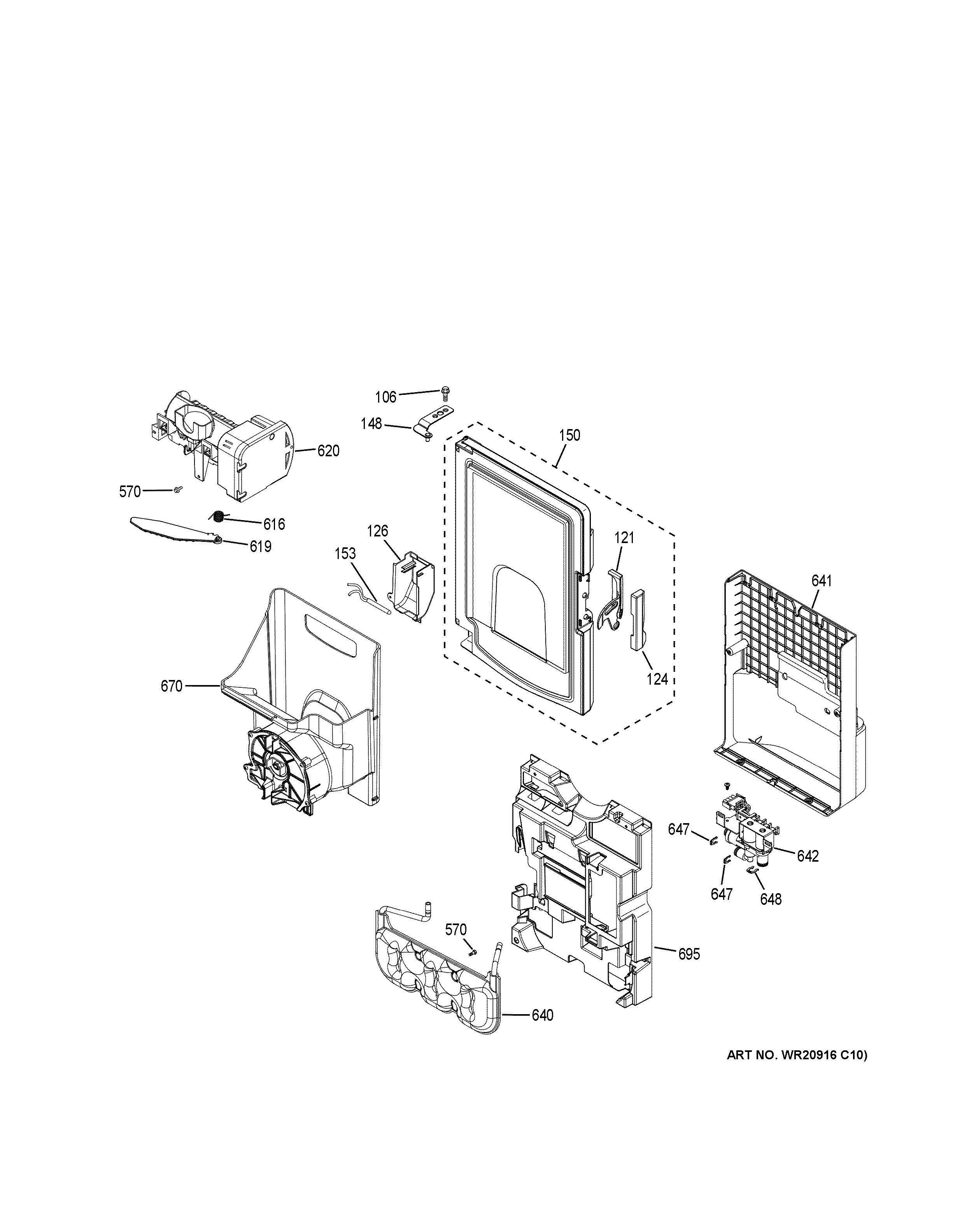 Assembly View for ICE MAKER & DISPENSER GFE28GMKBES