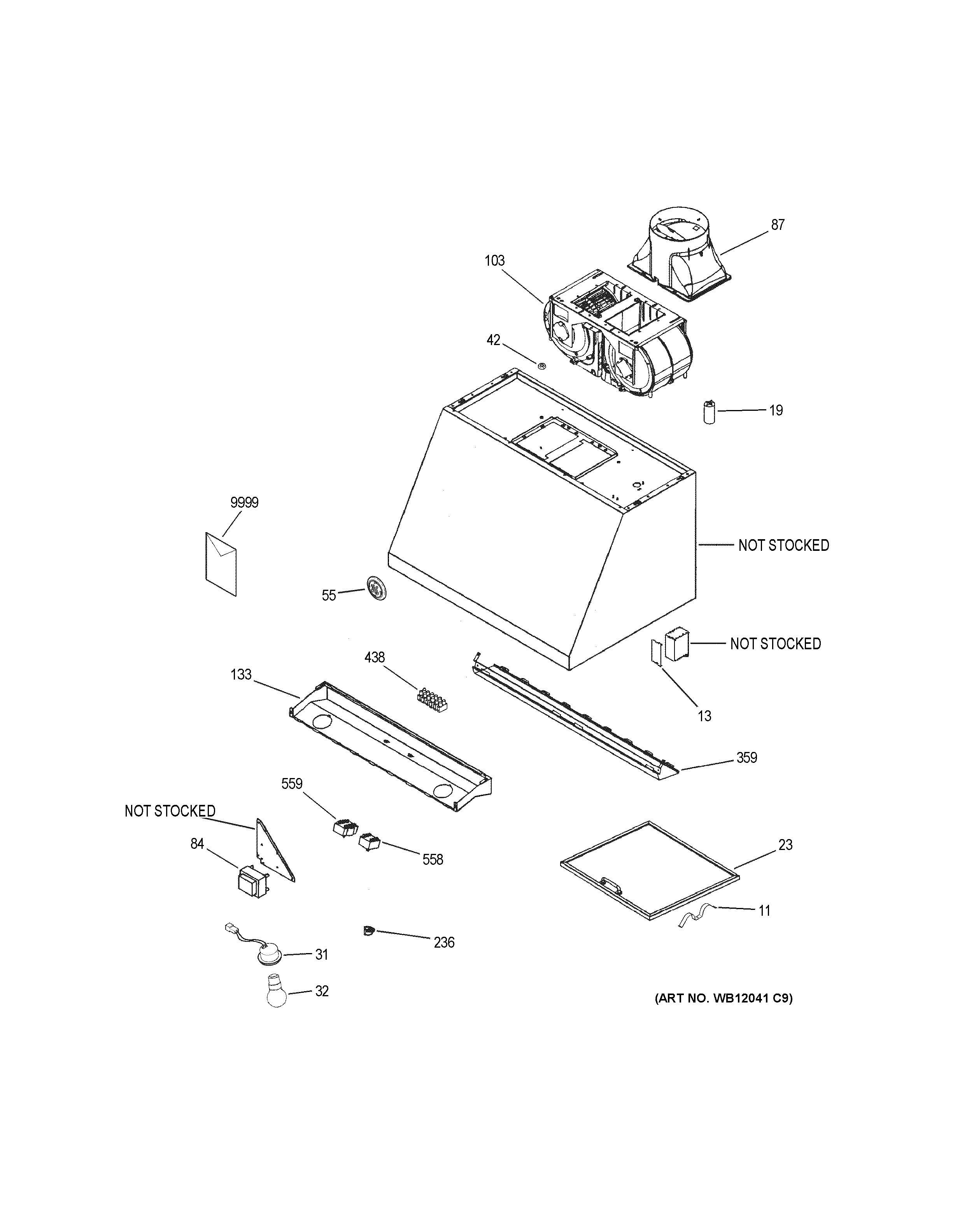 Assembly View for RANGE HOOD CV936M4SS