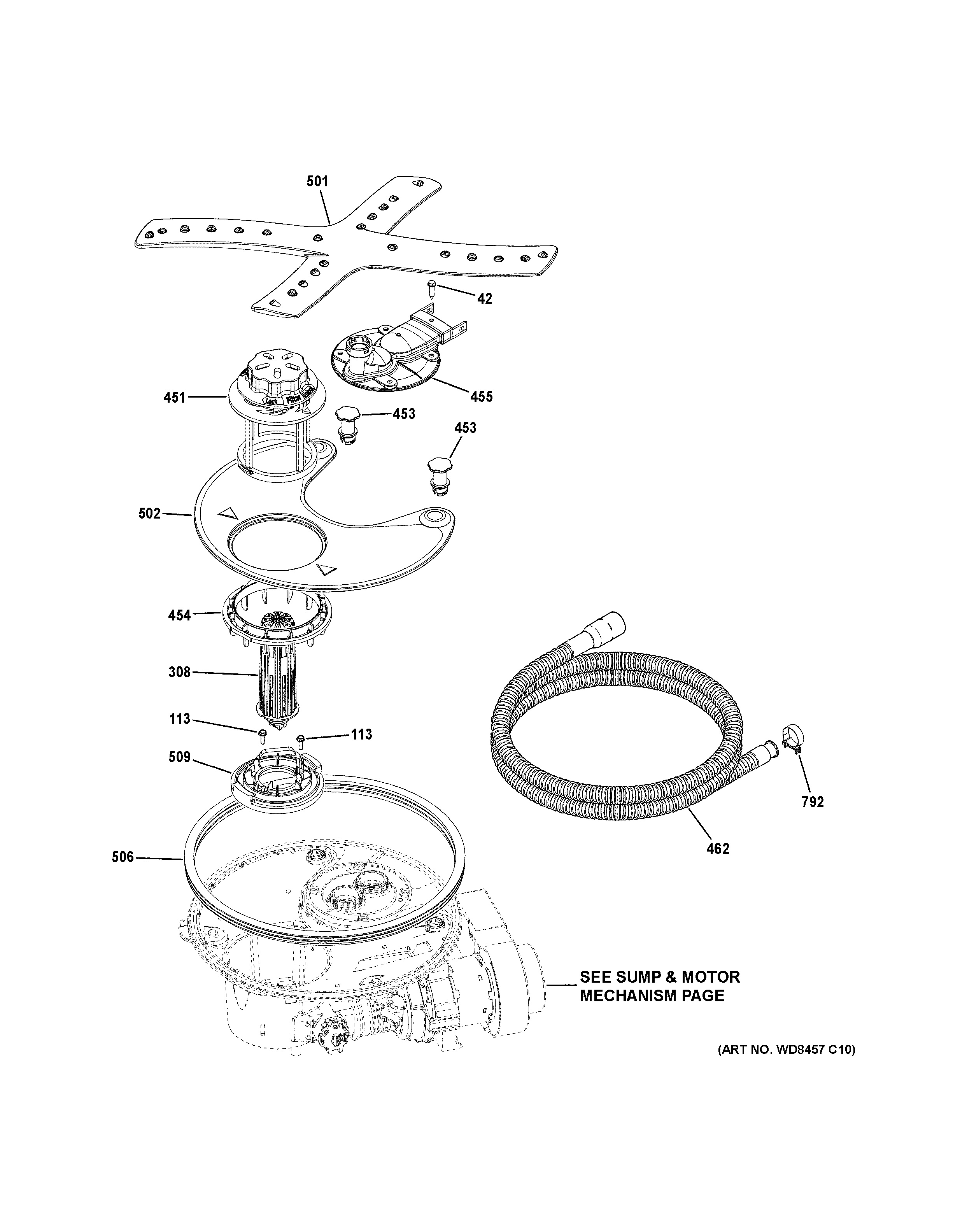 Assembly View for SUMP & FILTER ASSEMBLY PDT750SSF1SS