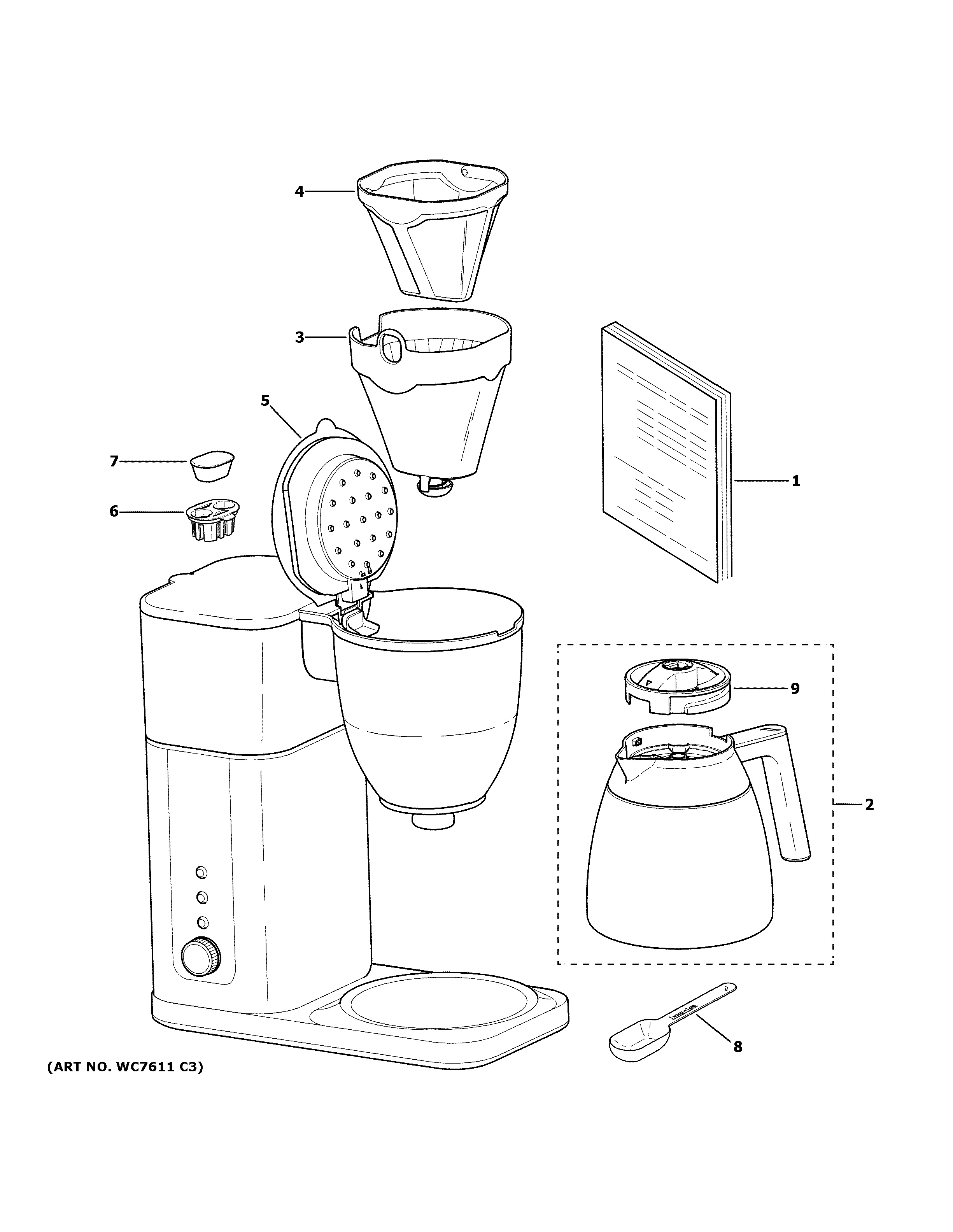 Assembly View for COFFEE MAKER | C7CDABS3RD31