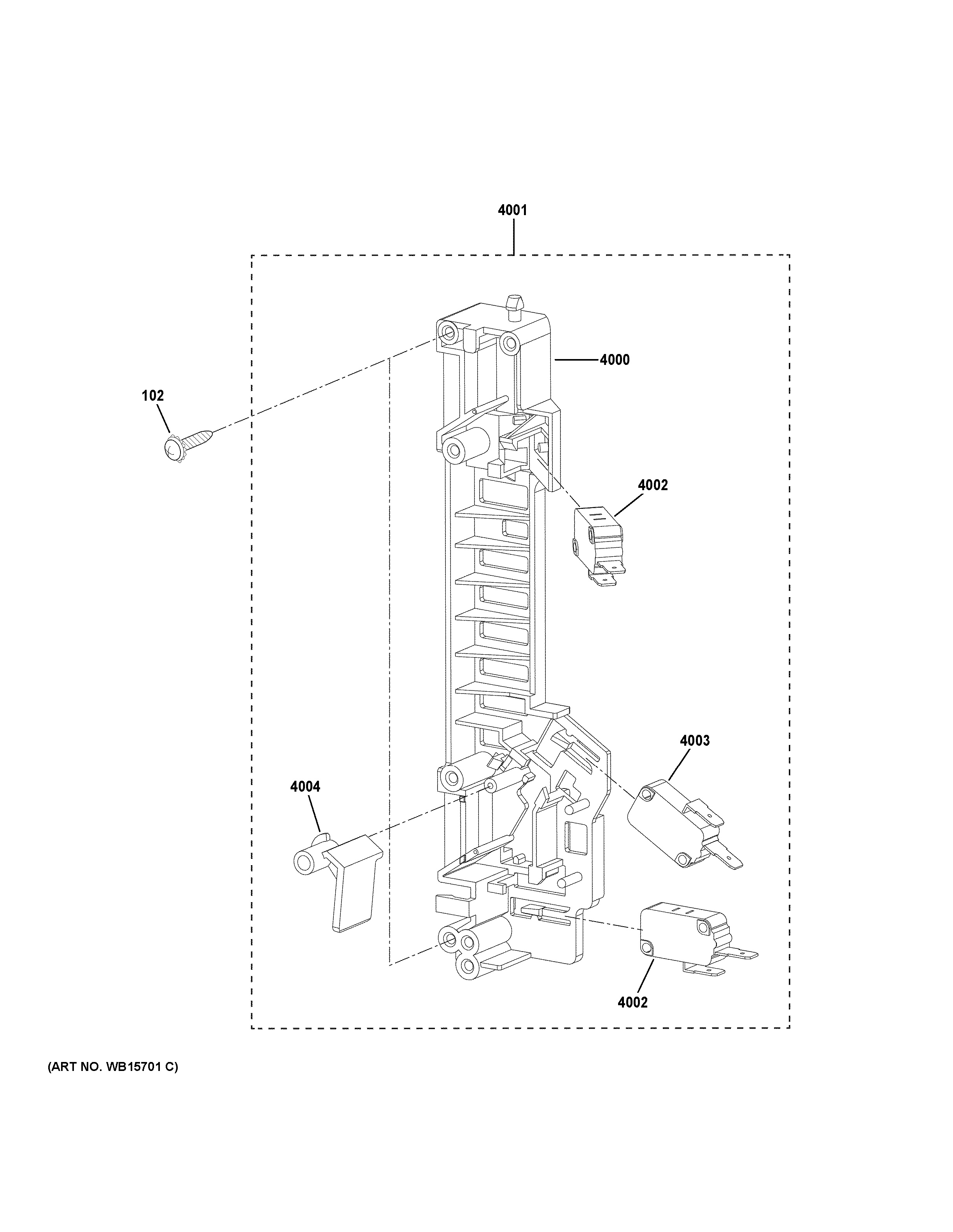 Assembly View for LATCH BOARD PARTS PVM9225SR1SS