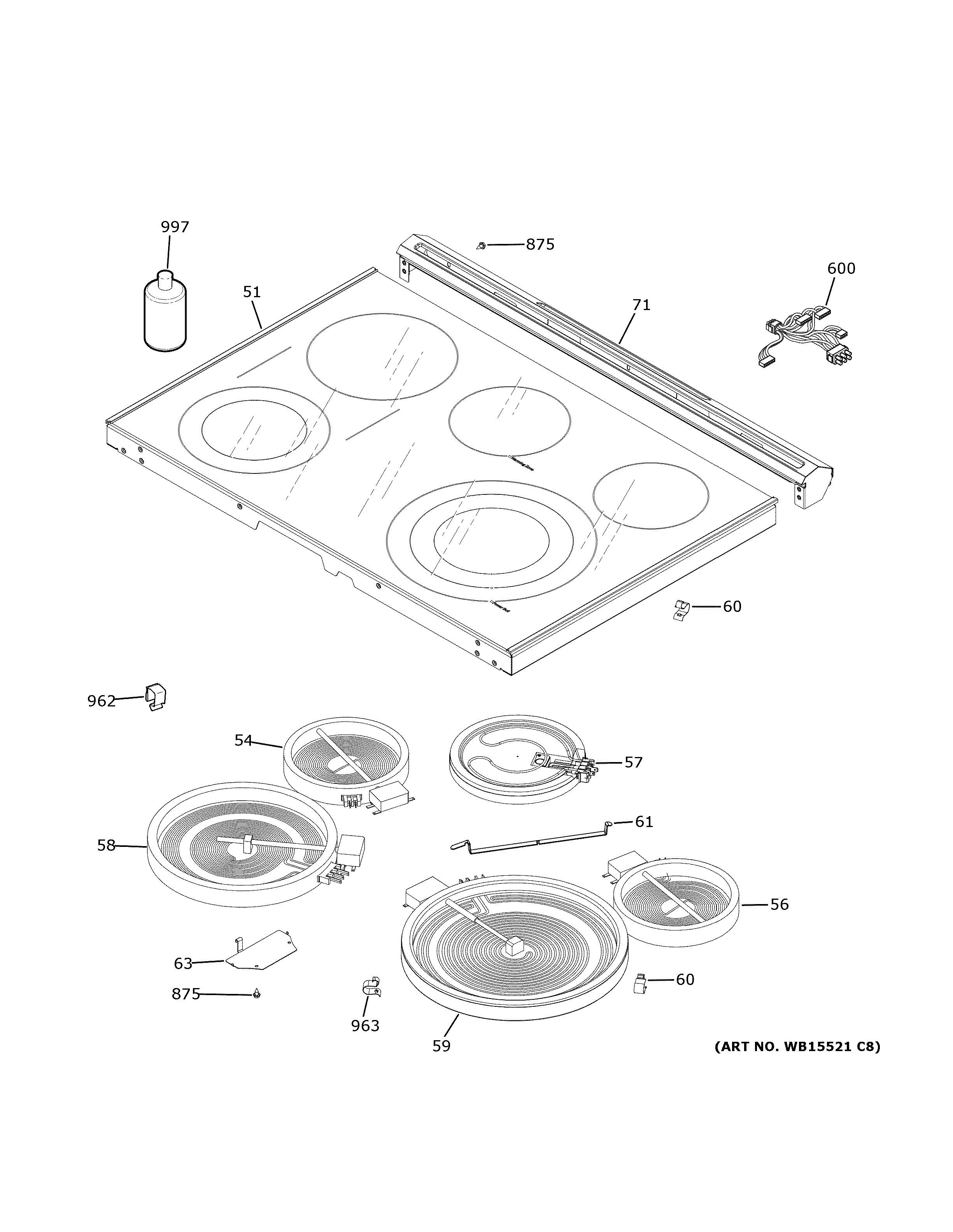 Assembly View for COOKTOP PSS93YP3FS