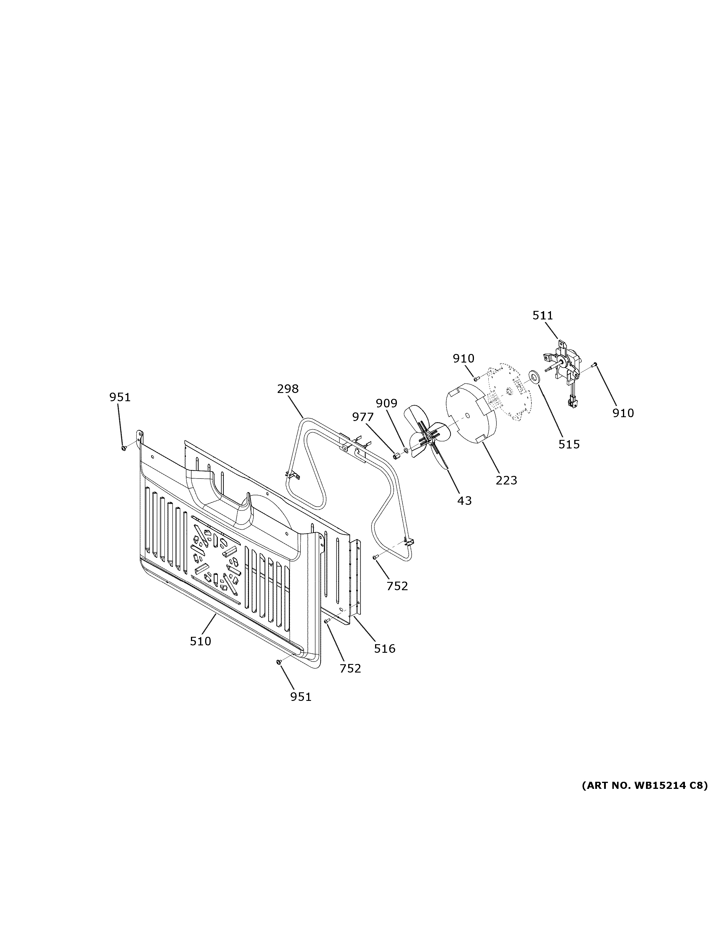 Assembly View for LOWER CONVECTION FAN PTD7000SN2SS