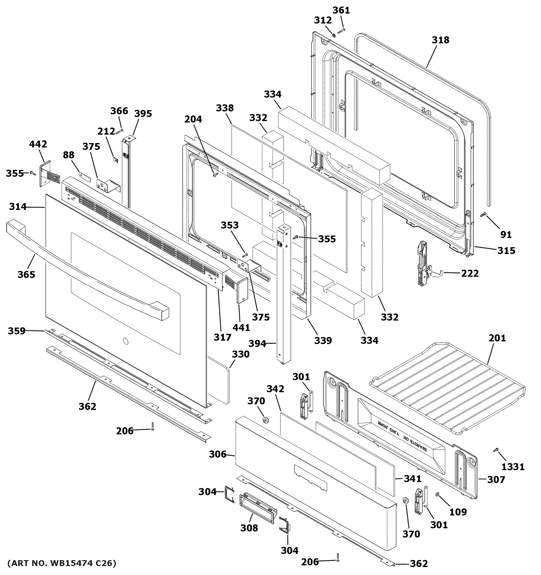 Assembly View For Door Drawer Parts Jgbs Dek Ww