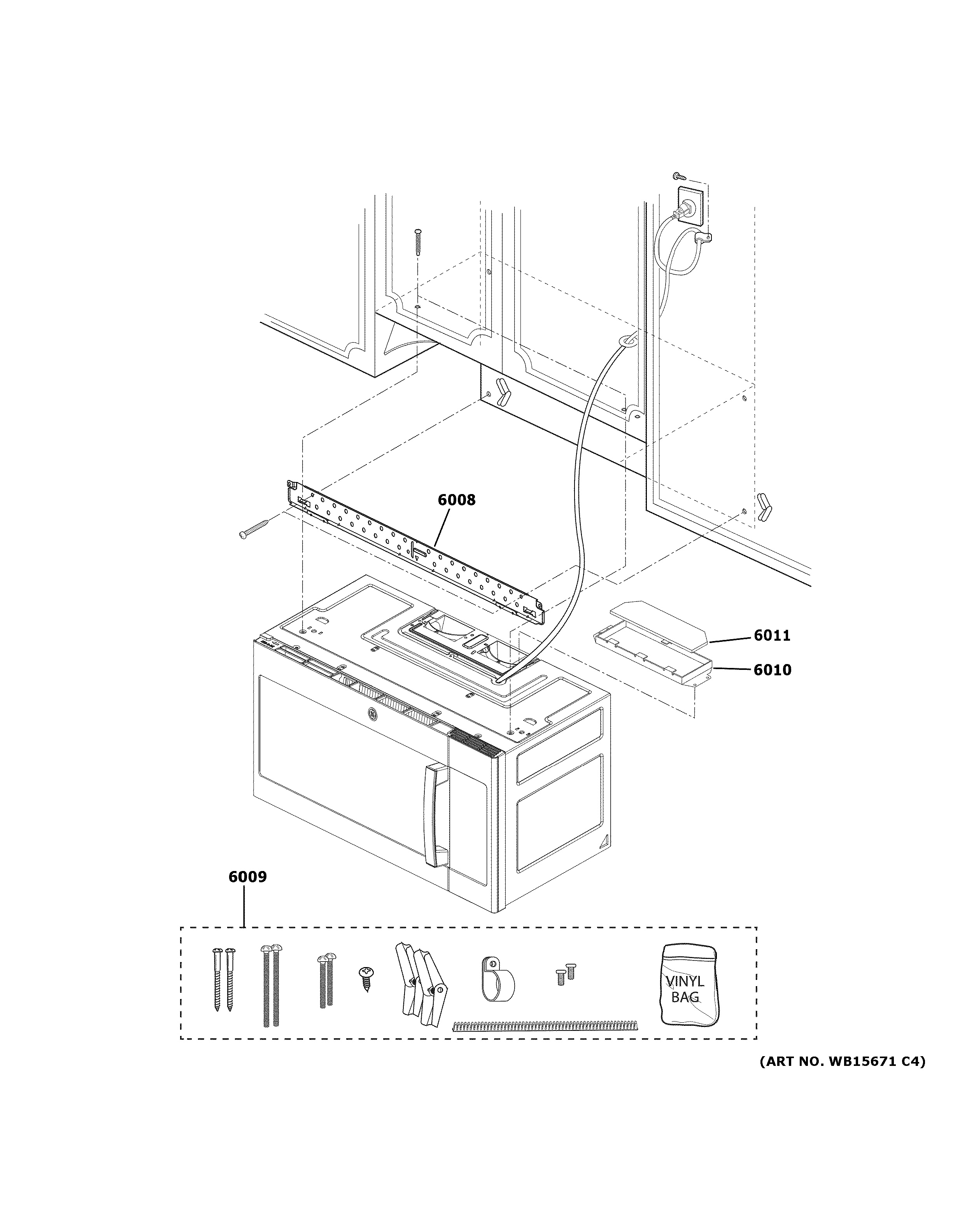 Assembly View for INSTALLATION PARTS JVM3160RF8SS