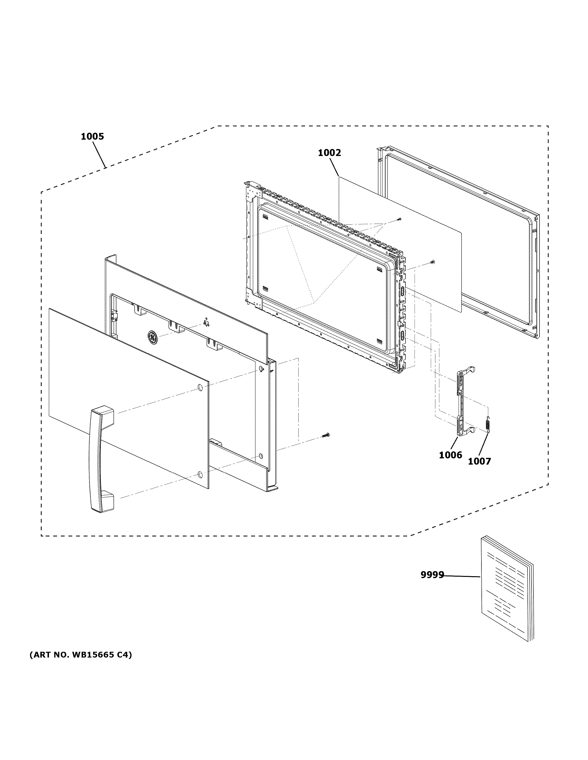 Assembly View for DOOR PARTS JVM3160DF8WW