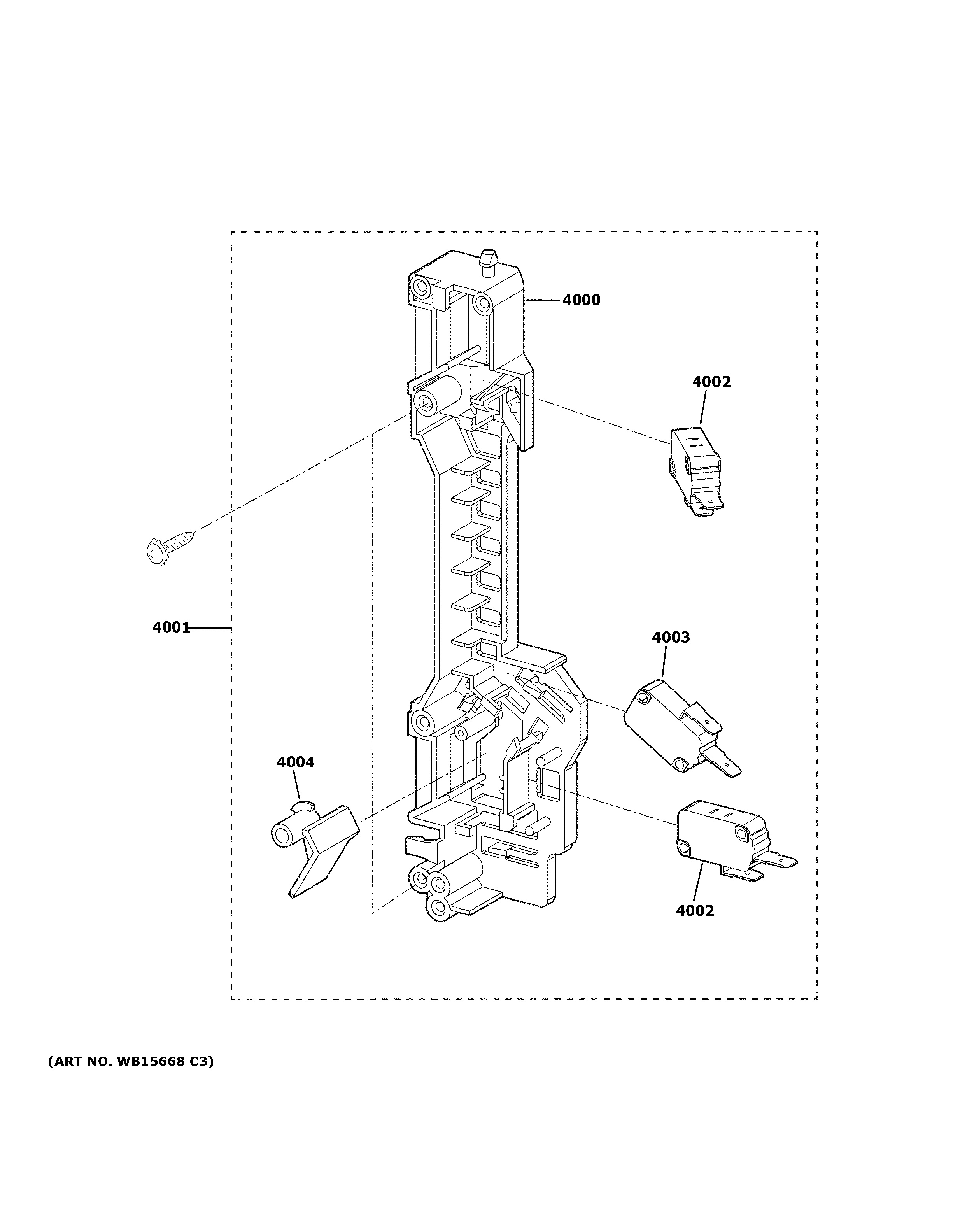 Assembly View for LATCH BOARD PARTS JVM3160RF8SS