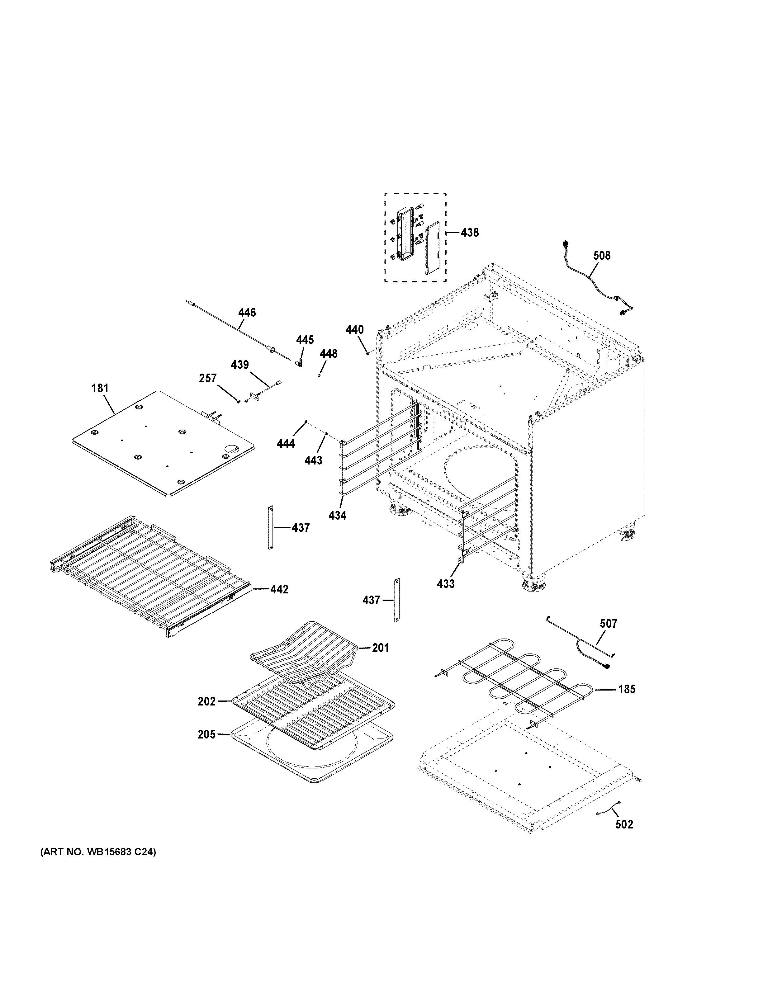 Assembly View for OVEN CAVITY PARTS ZDP366NT1SS
