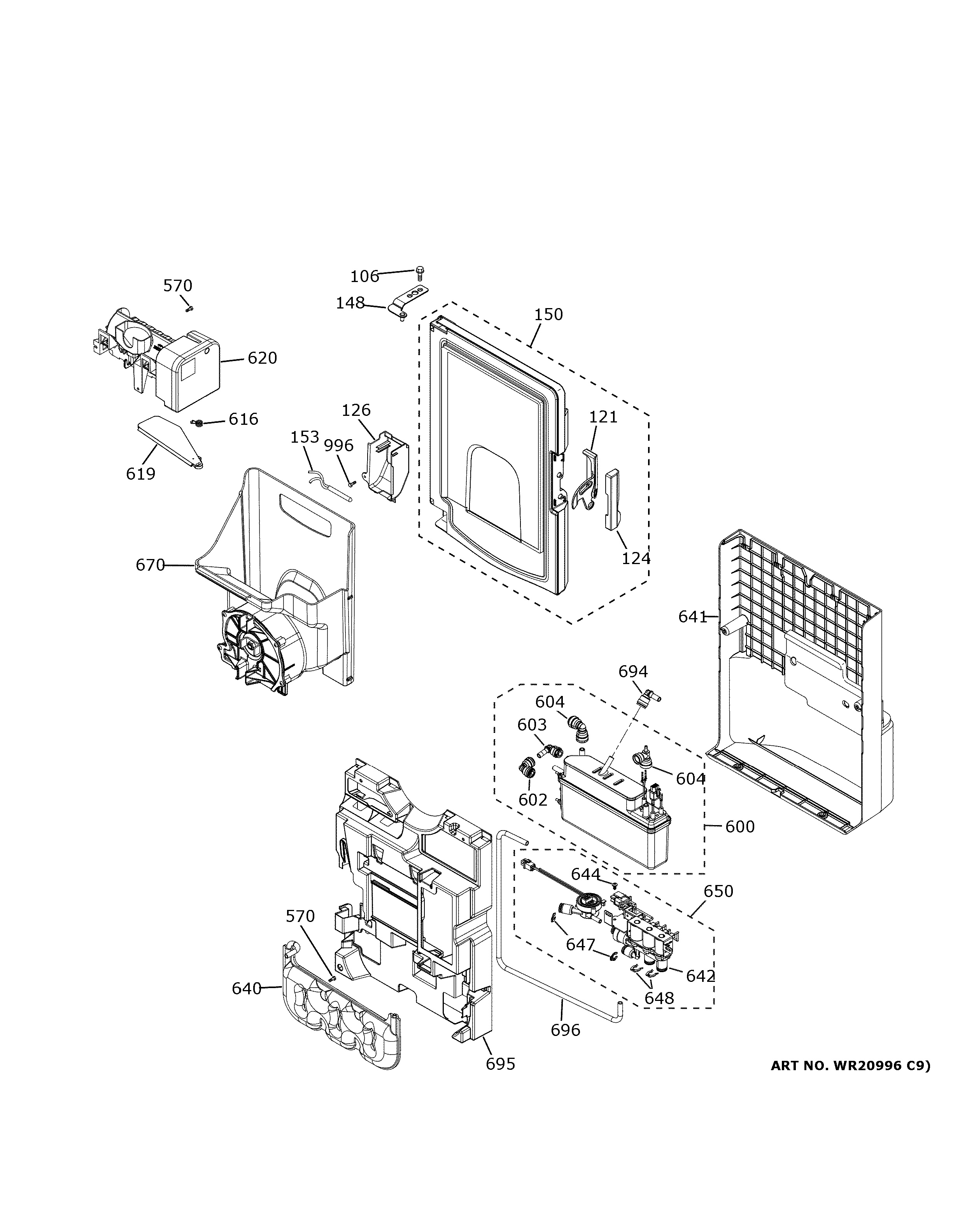 Assembly View for ICE MAKER & DISPENSER CYE22TP2MHS1