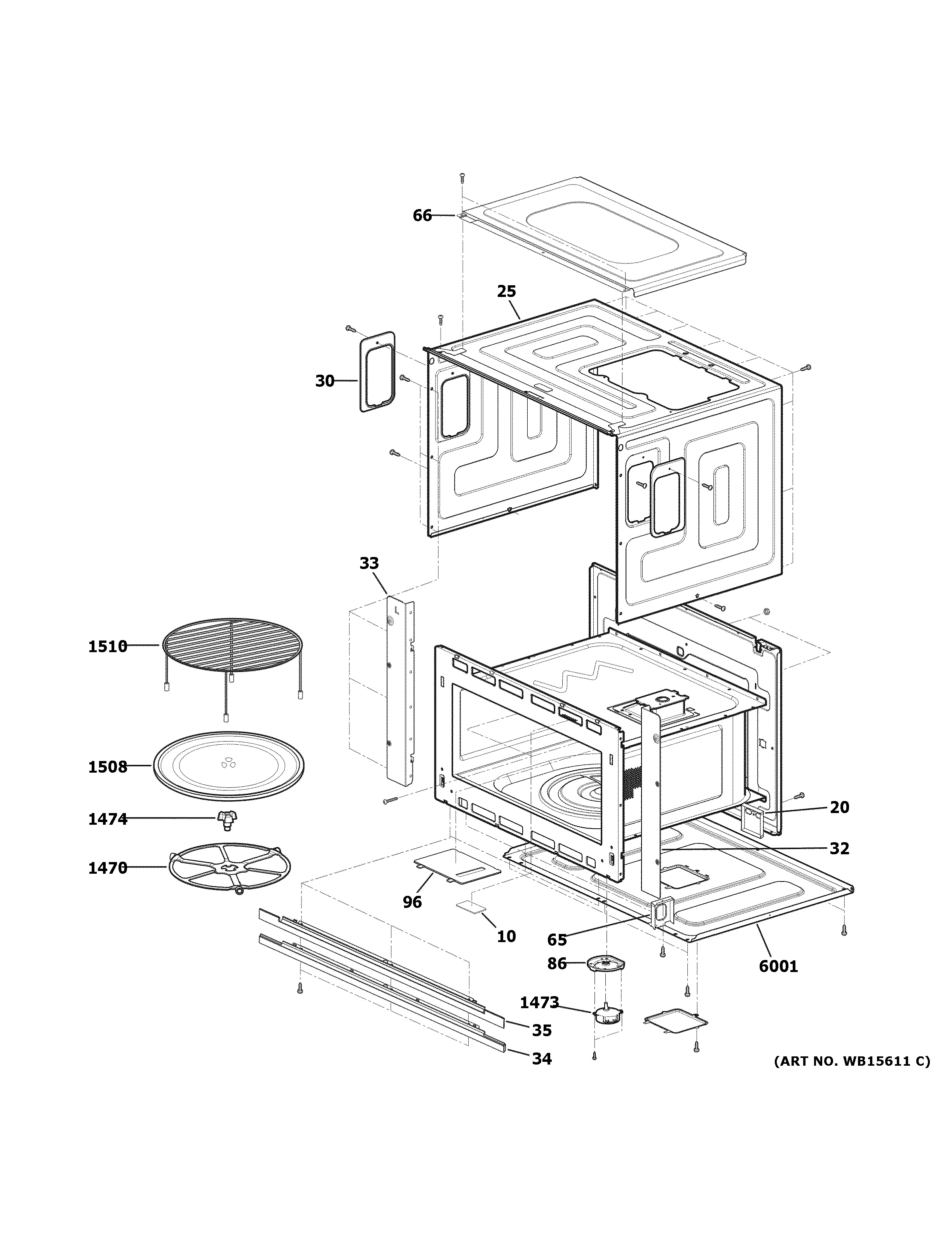 Assembly View for OVEN CAVITY PARTS CWB713P2N1S1