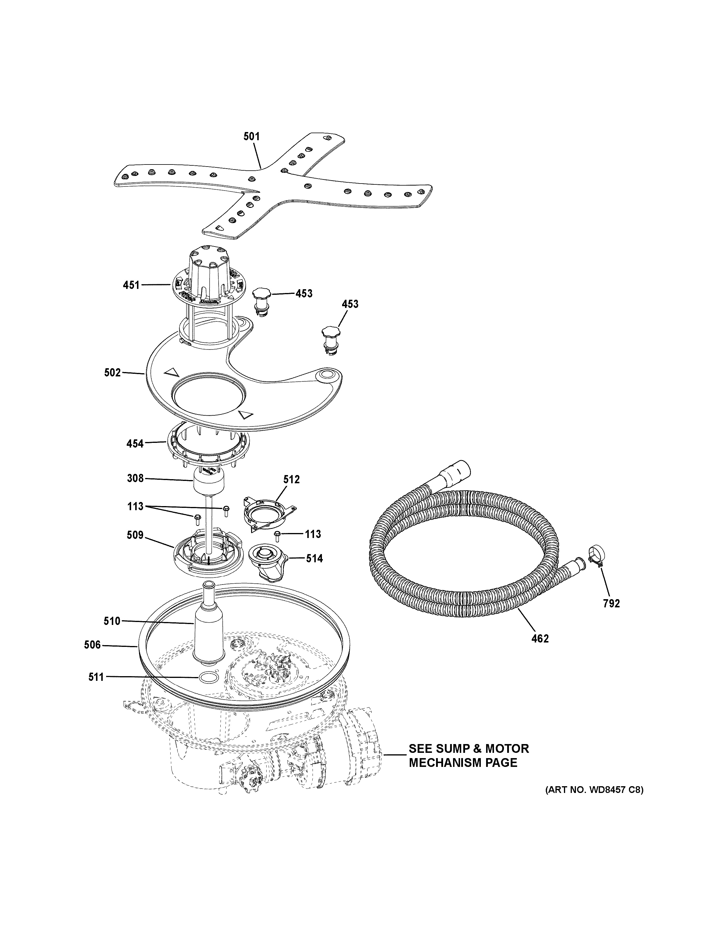 Assembly View for SUMP & FILTER ASSEMBLY PDT855SSJ2SS