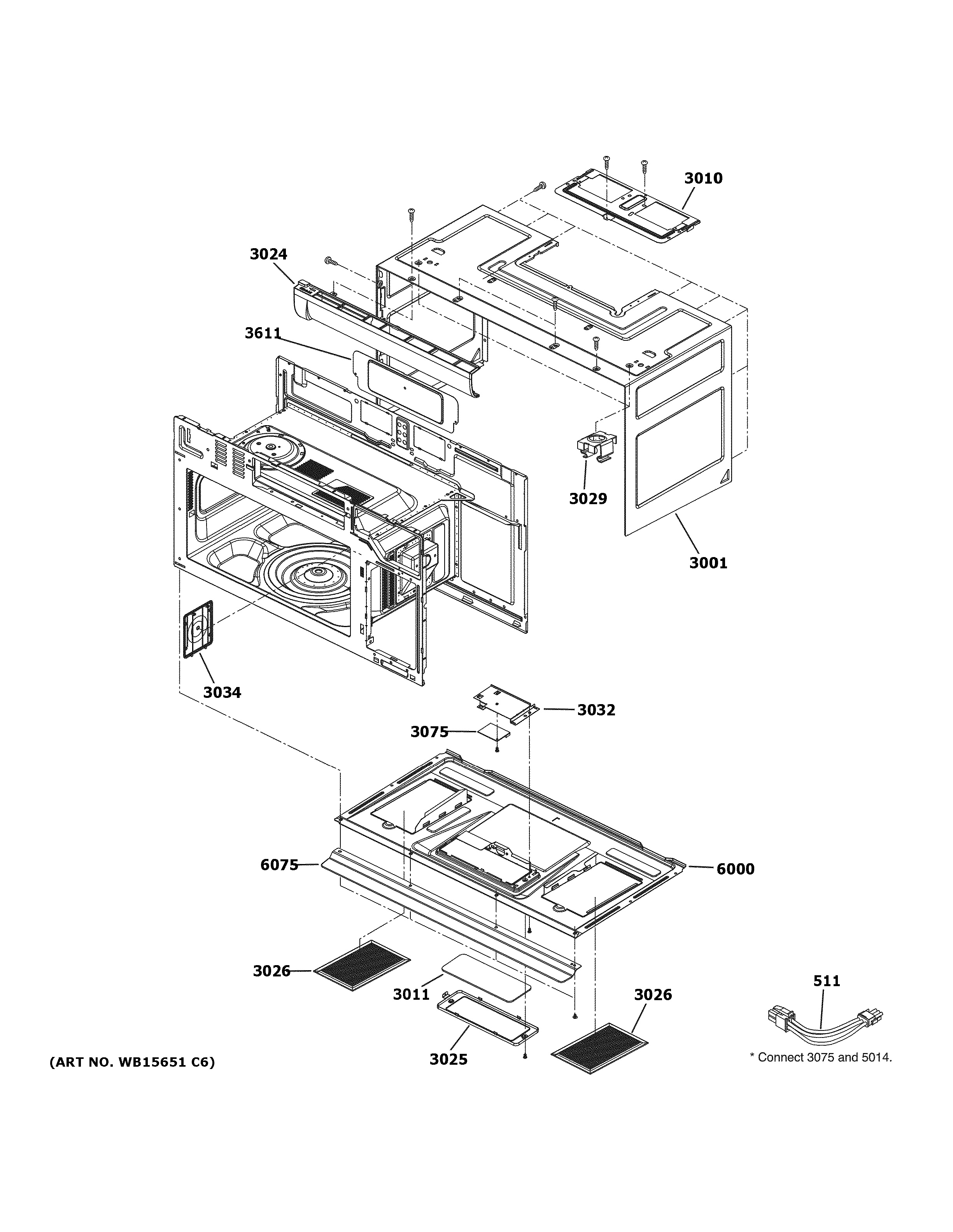 Assembly View for OVEN CAVITY PARTS CVM521P2M6S1