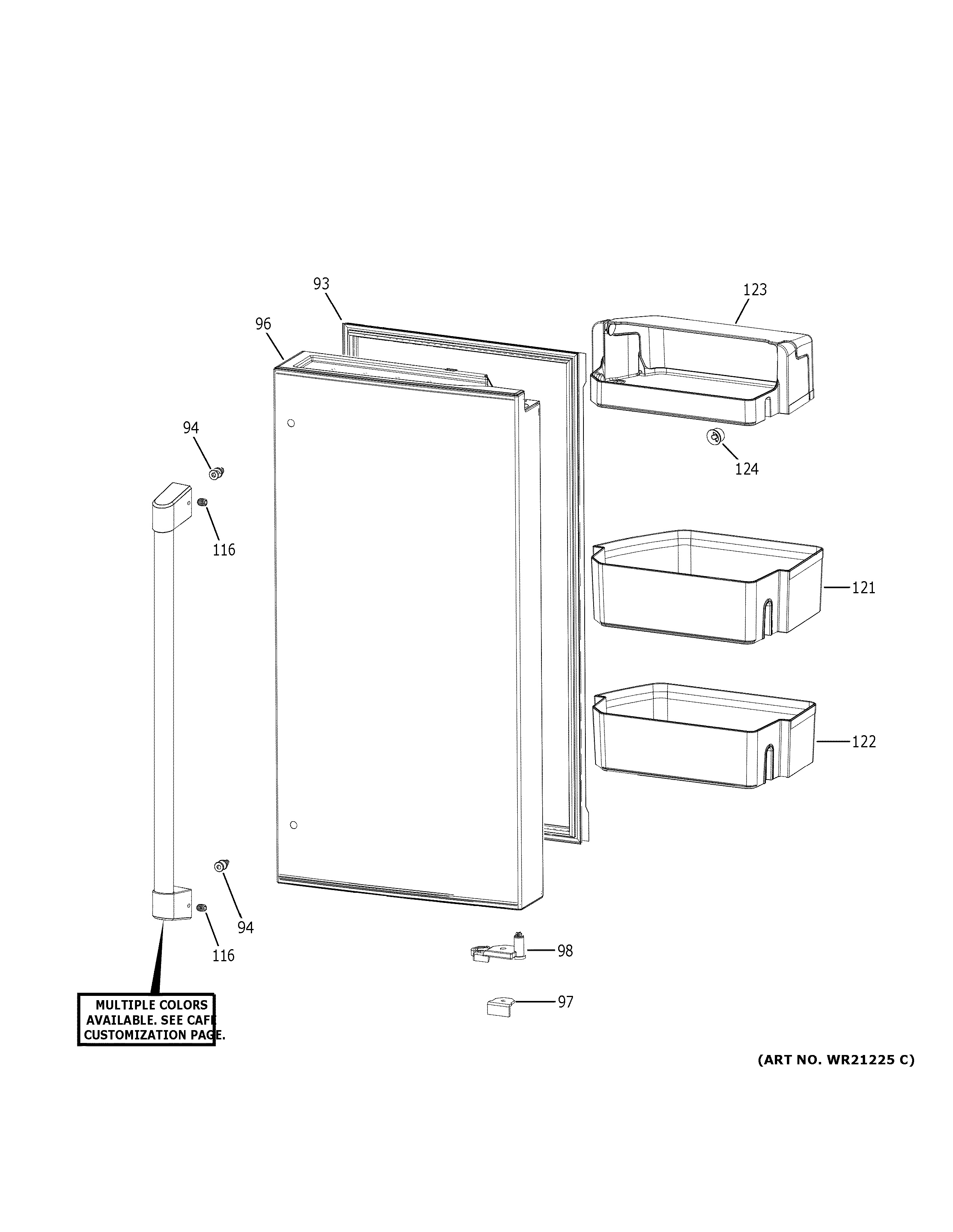 Assembly View for REFRIGERATOR DOOR CVE28DP2NBS1