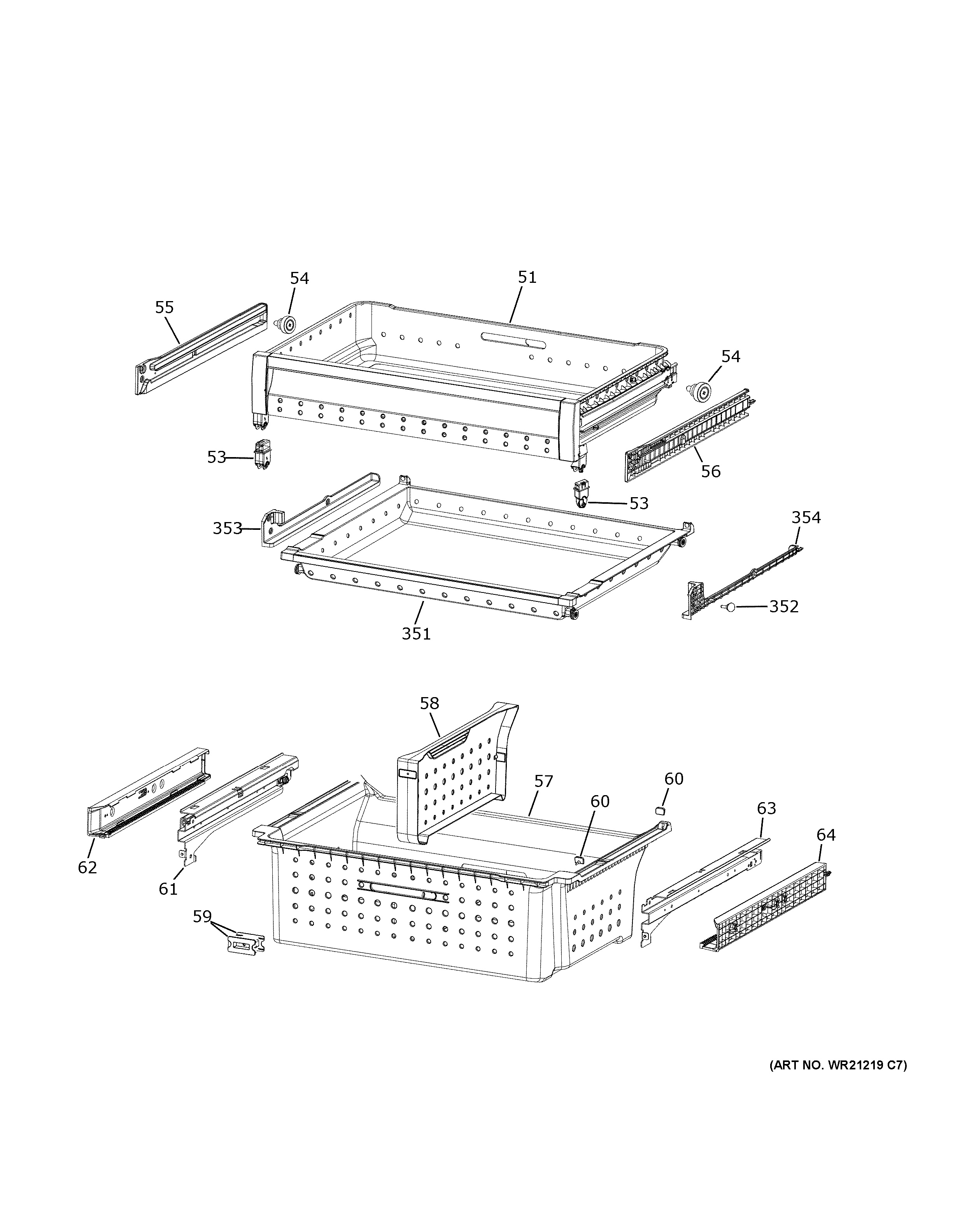 Assembly View for FREEZER SHELVES CVE28DP2NBS1