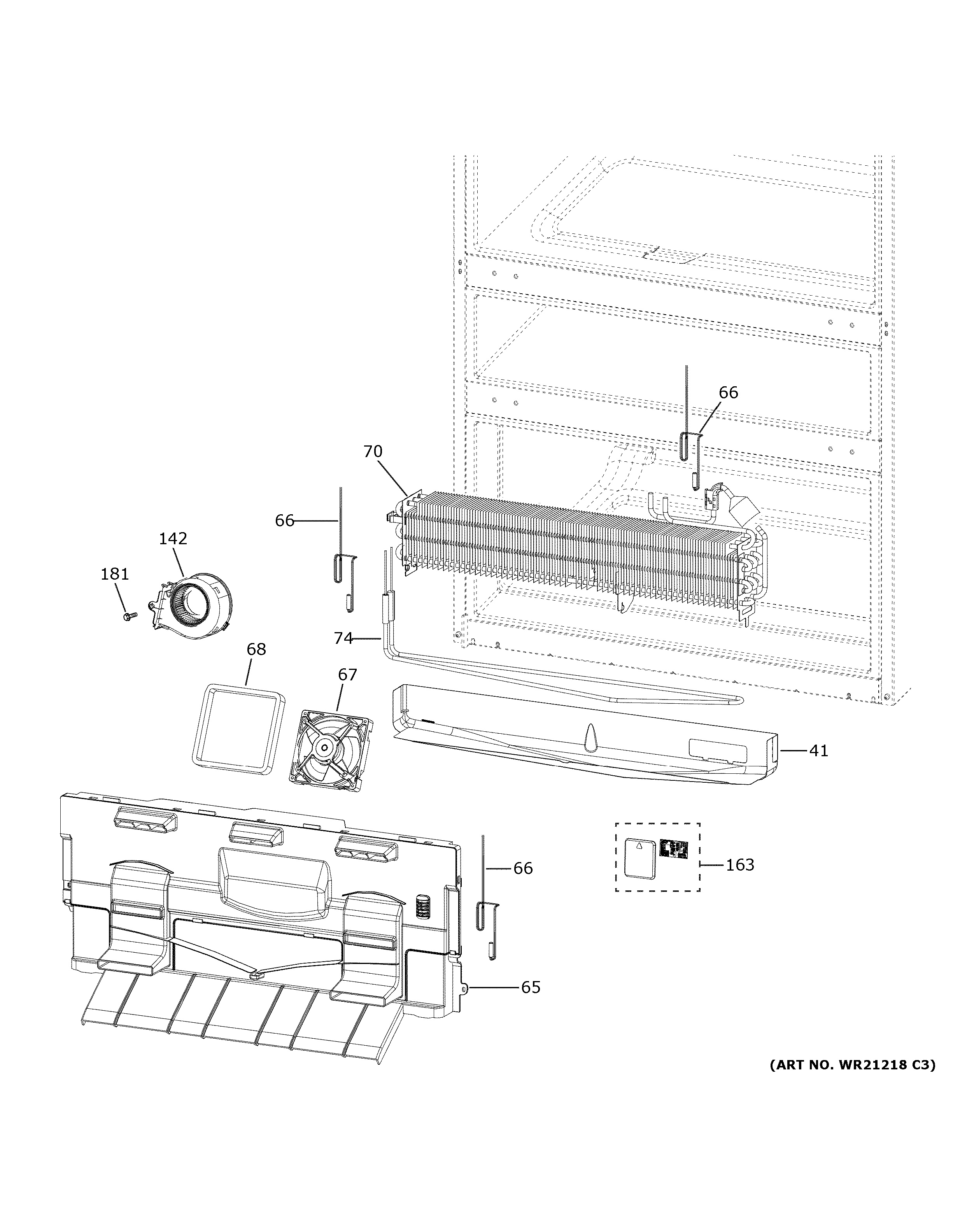 Evaporatore Per Frigorifero GE WR87X32081 Con Blocchi Schiuma - Compatibile PVD28BYNFS