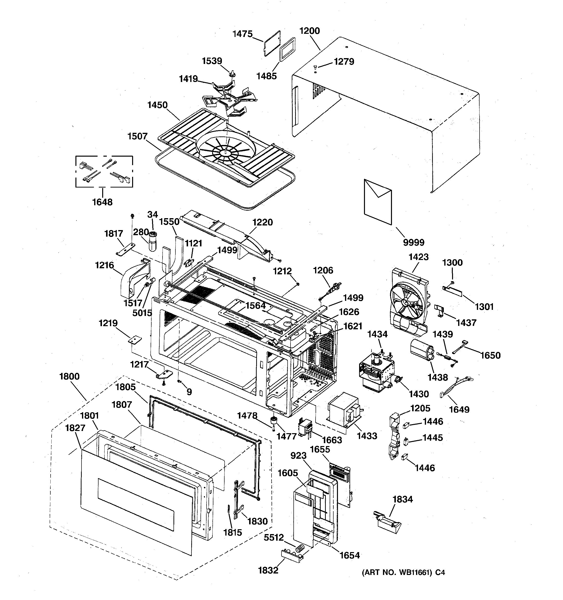 Assembly View for MICROWAVE PARTS JEM25WV03
