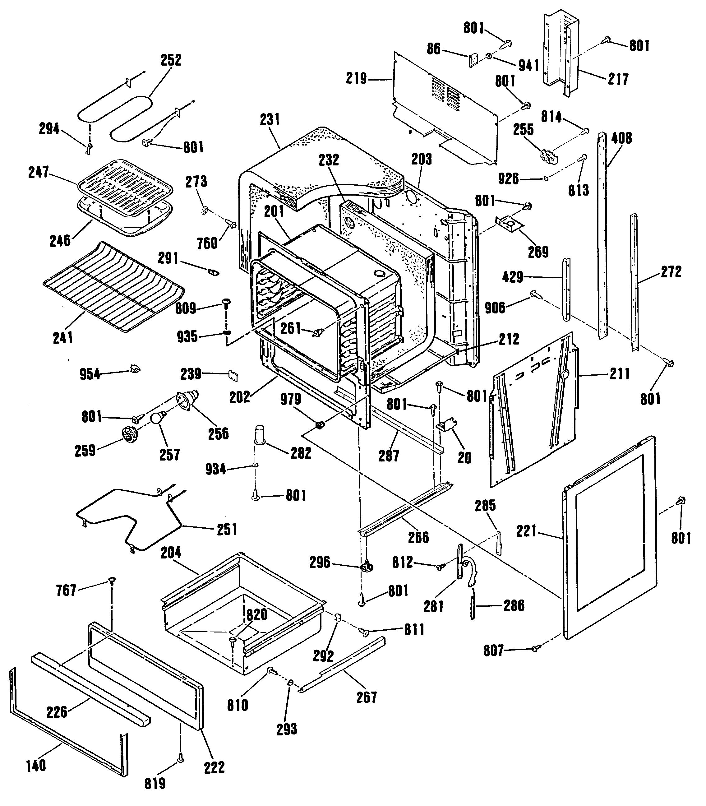 Assembly View for OVEN PARTS | JHP56GN3AD