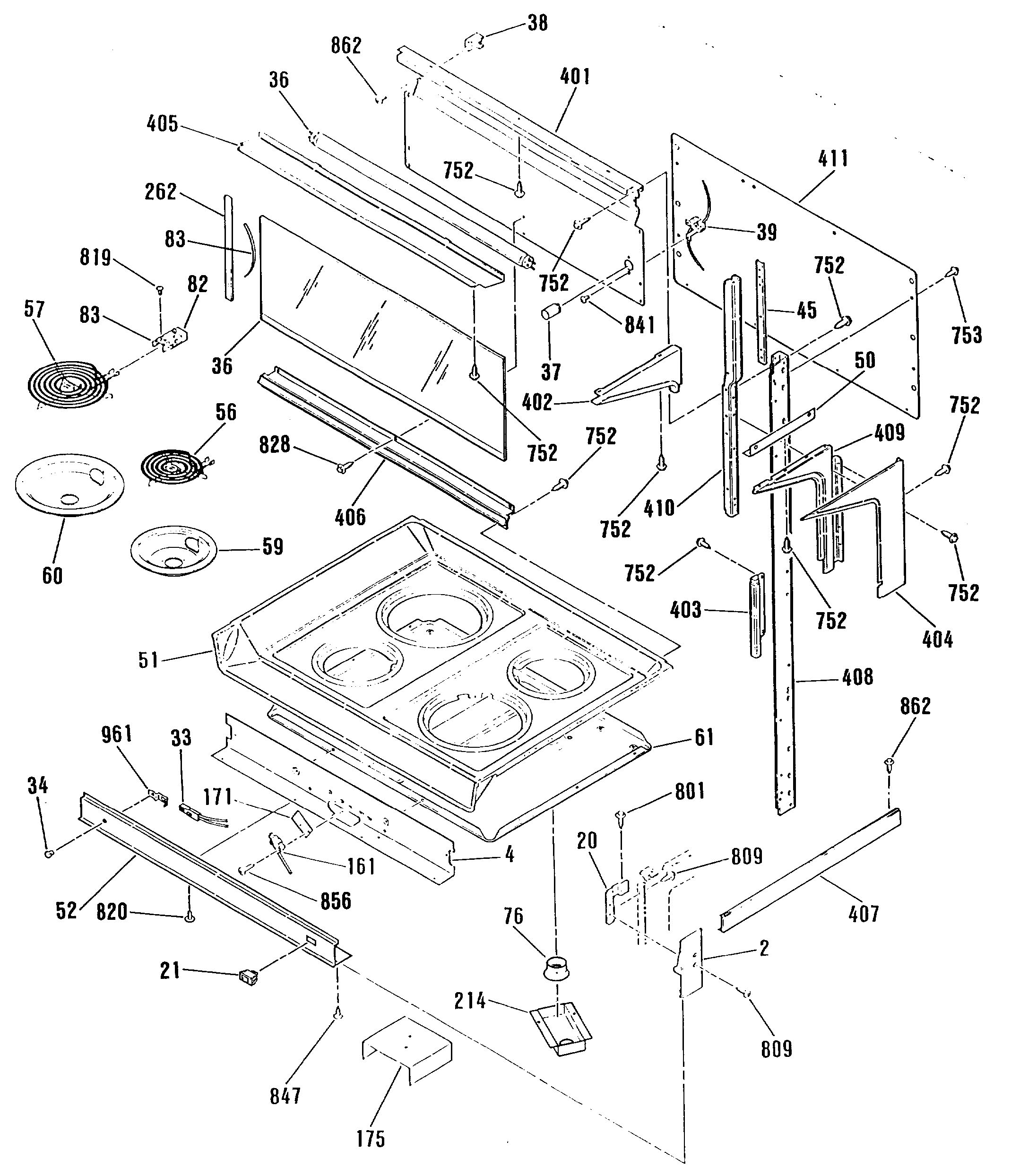 Assembly View for MAIN TOP PARTS | JHP63GN5WH