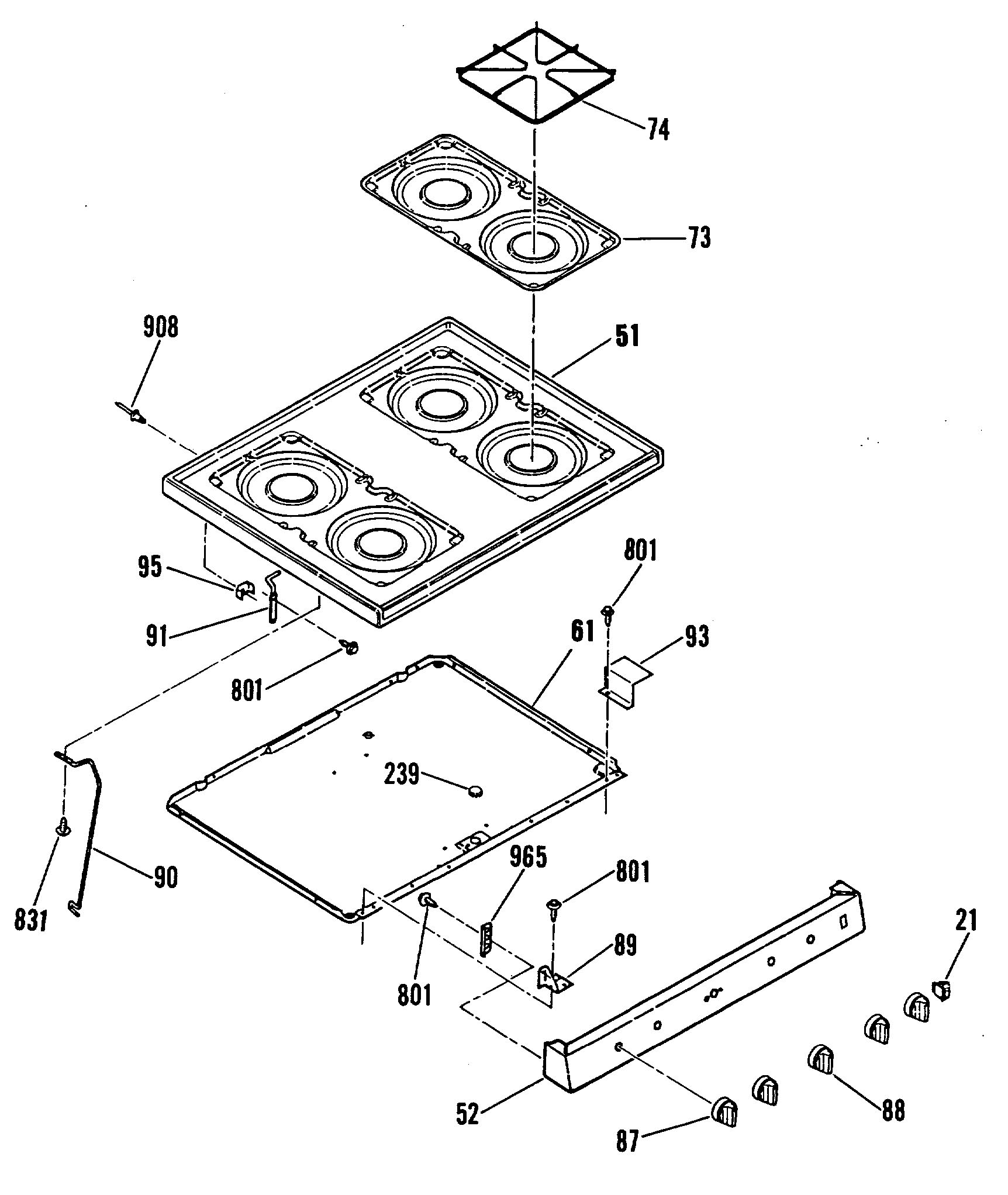 Assembly View For Main Top Parts 