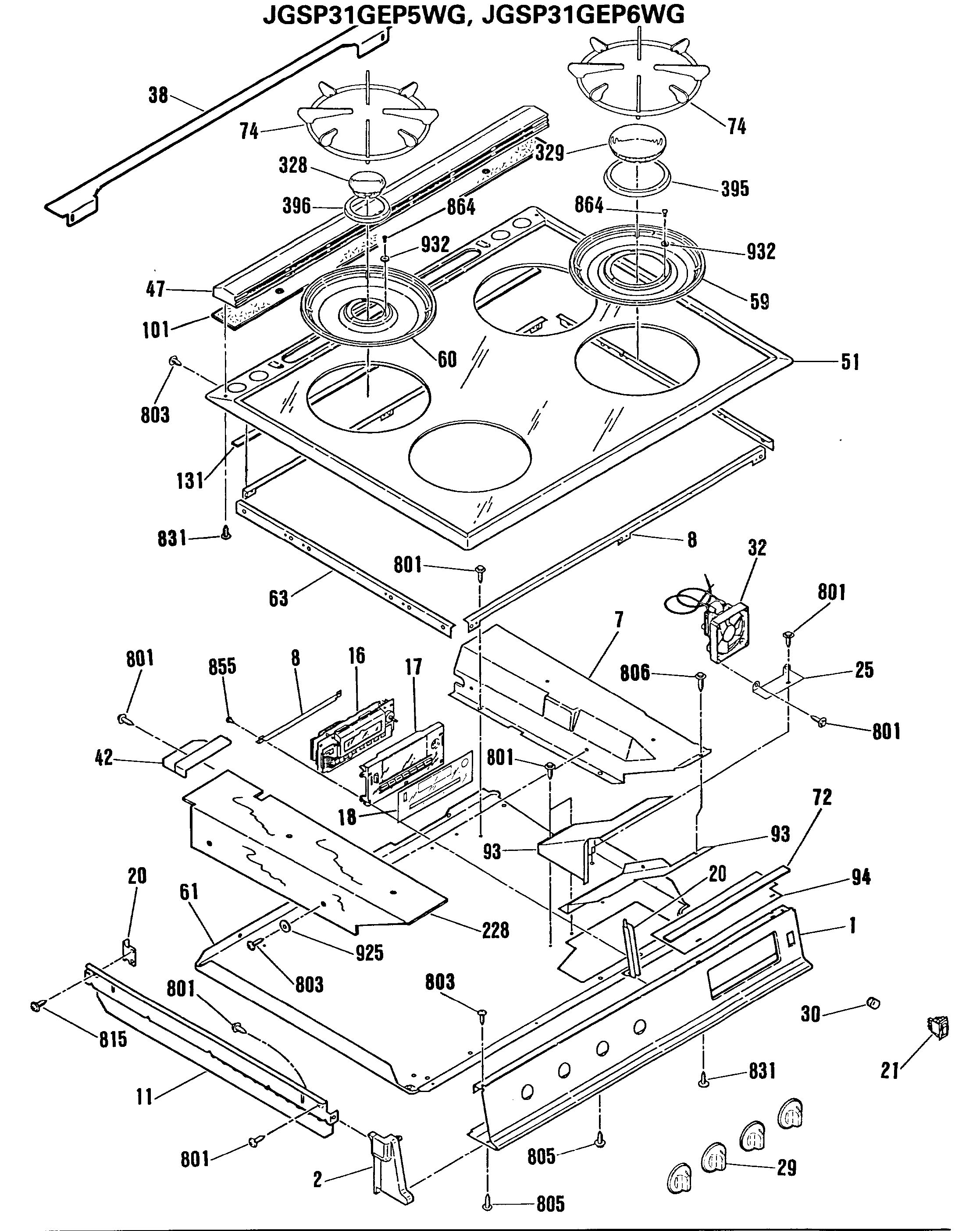 Assembly View for MAIN TOP PARTS | JGSP30GEP4BG