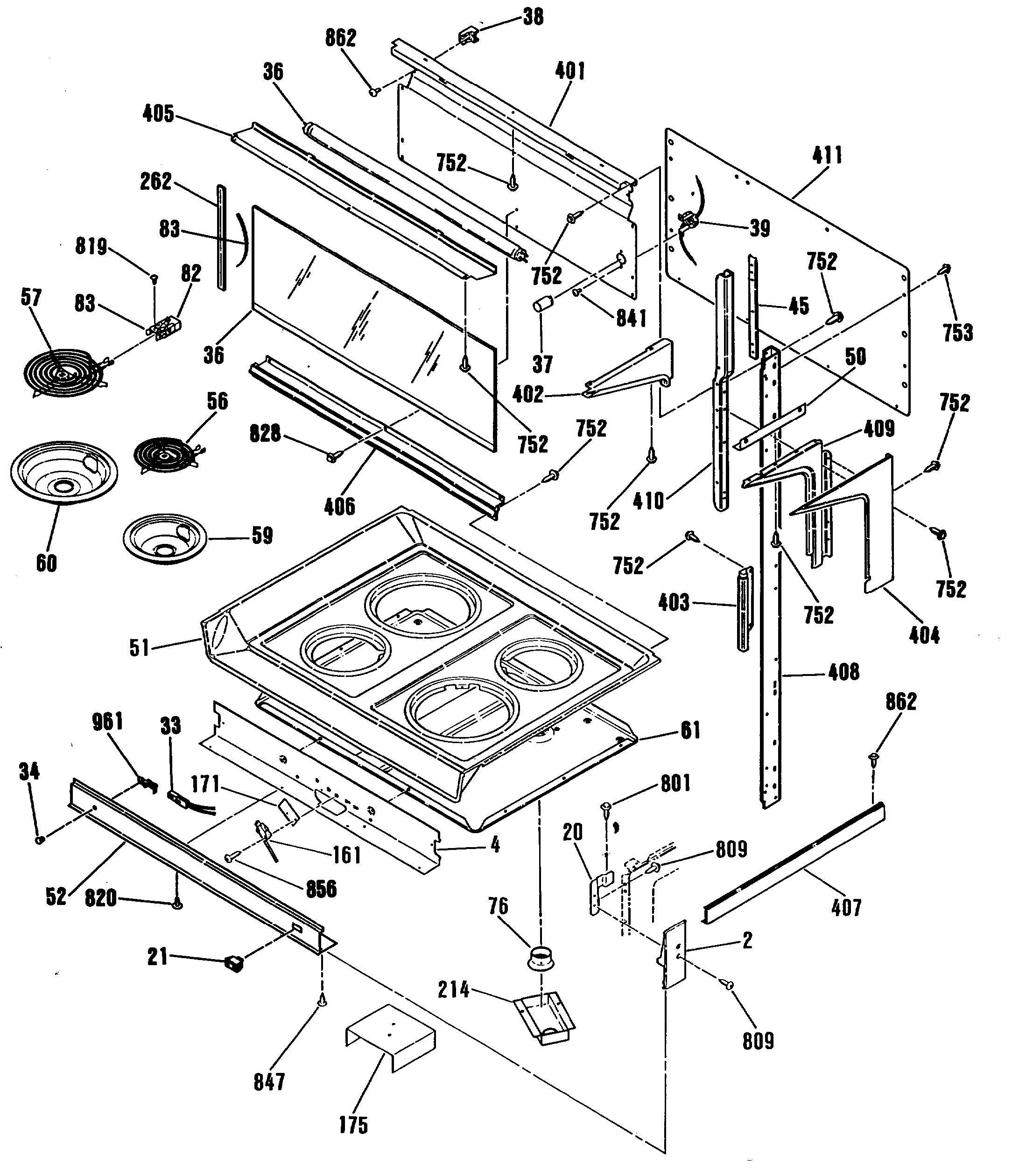 Assembly View for MAIN TOP PARTS | JHP56GN6AD