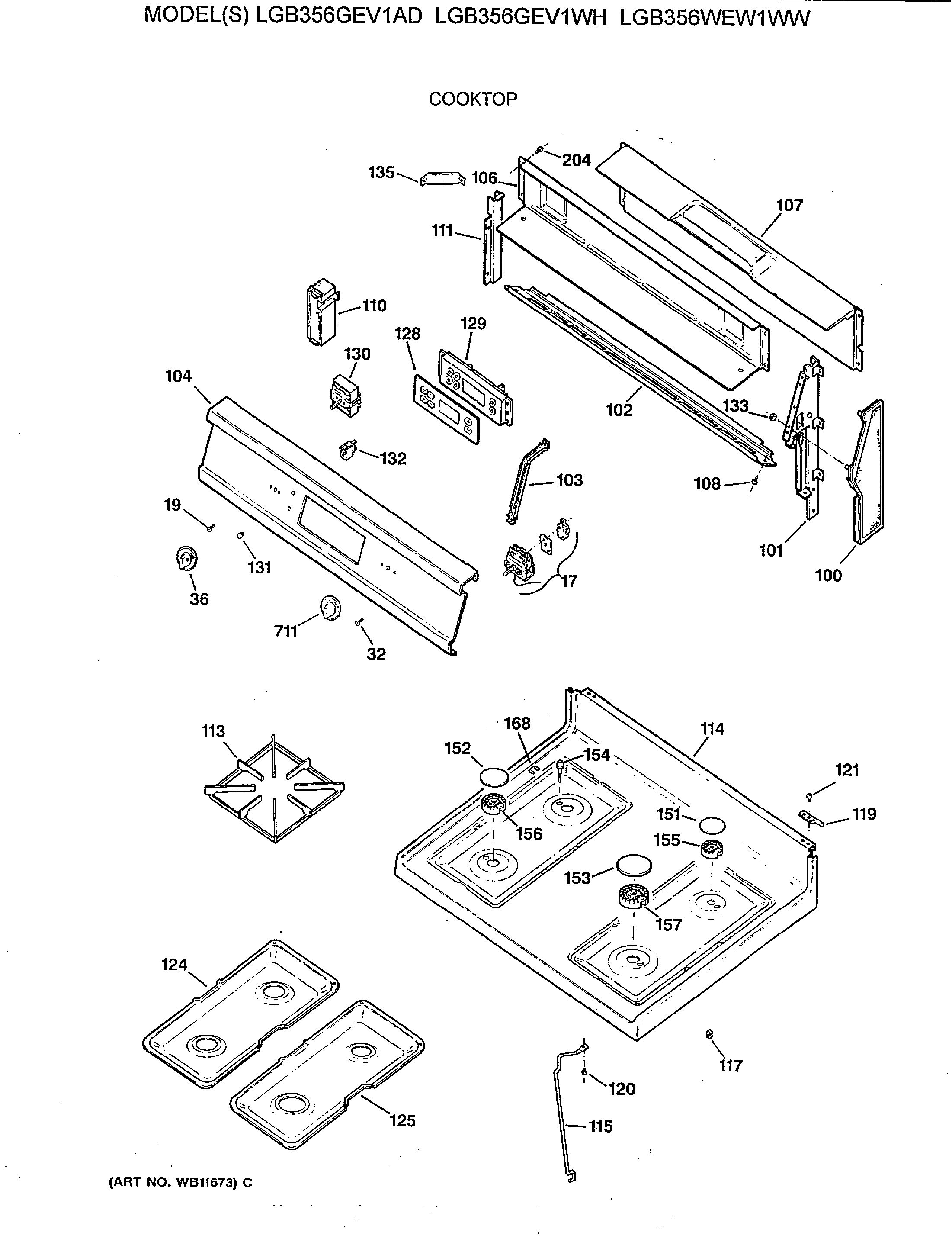 Assembly View for COOKTOP | LGB356WEW1WW