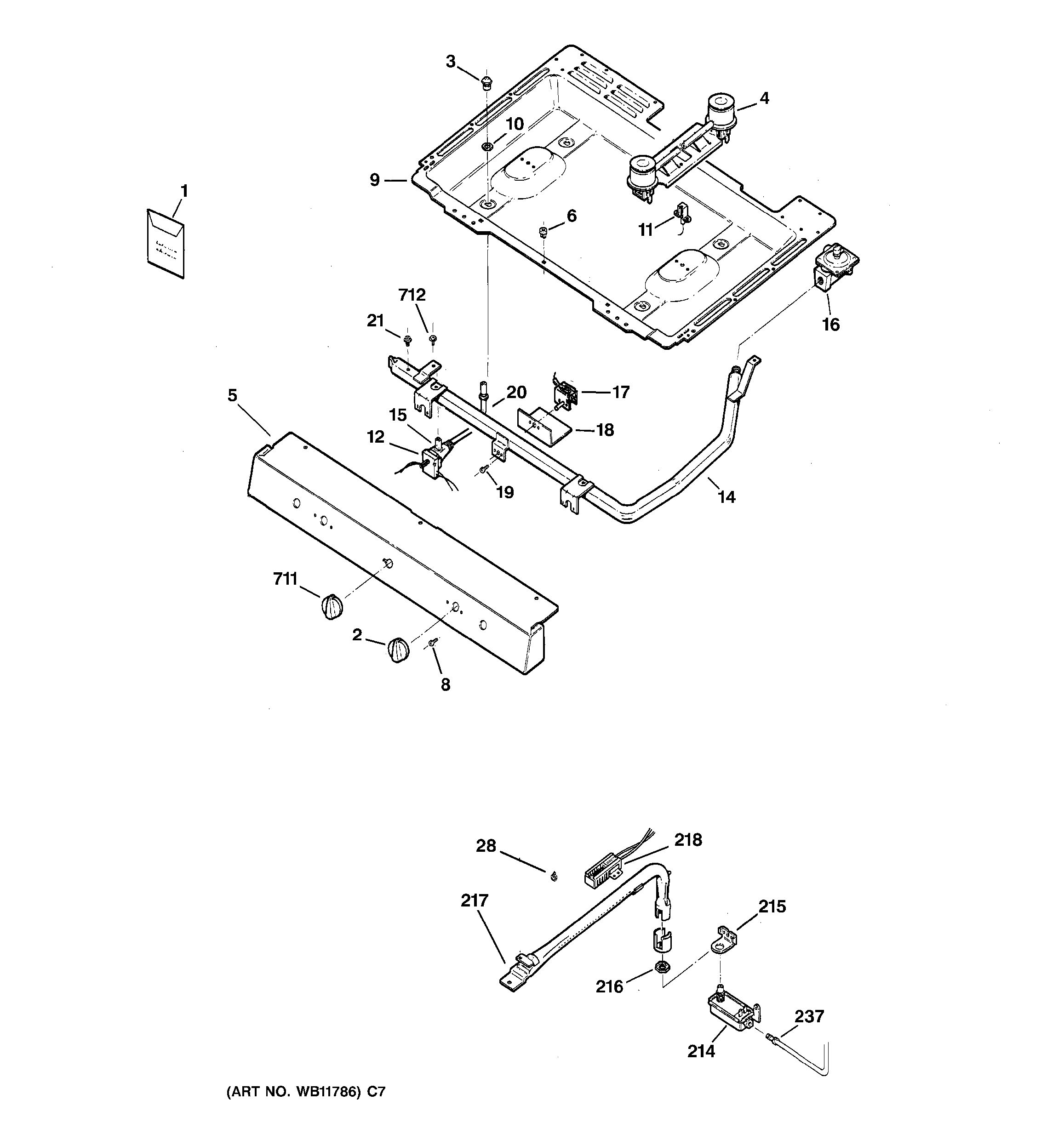 Assembly View for GAS & BURNER PARTS | RGB508PEA1AD