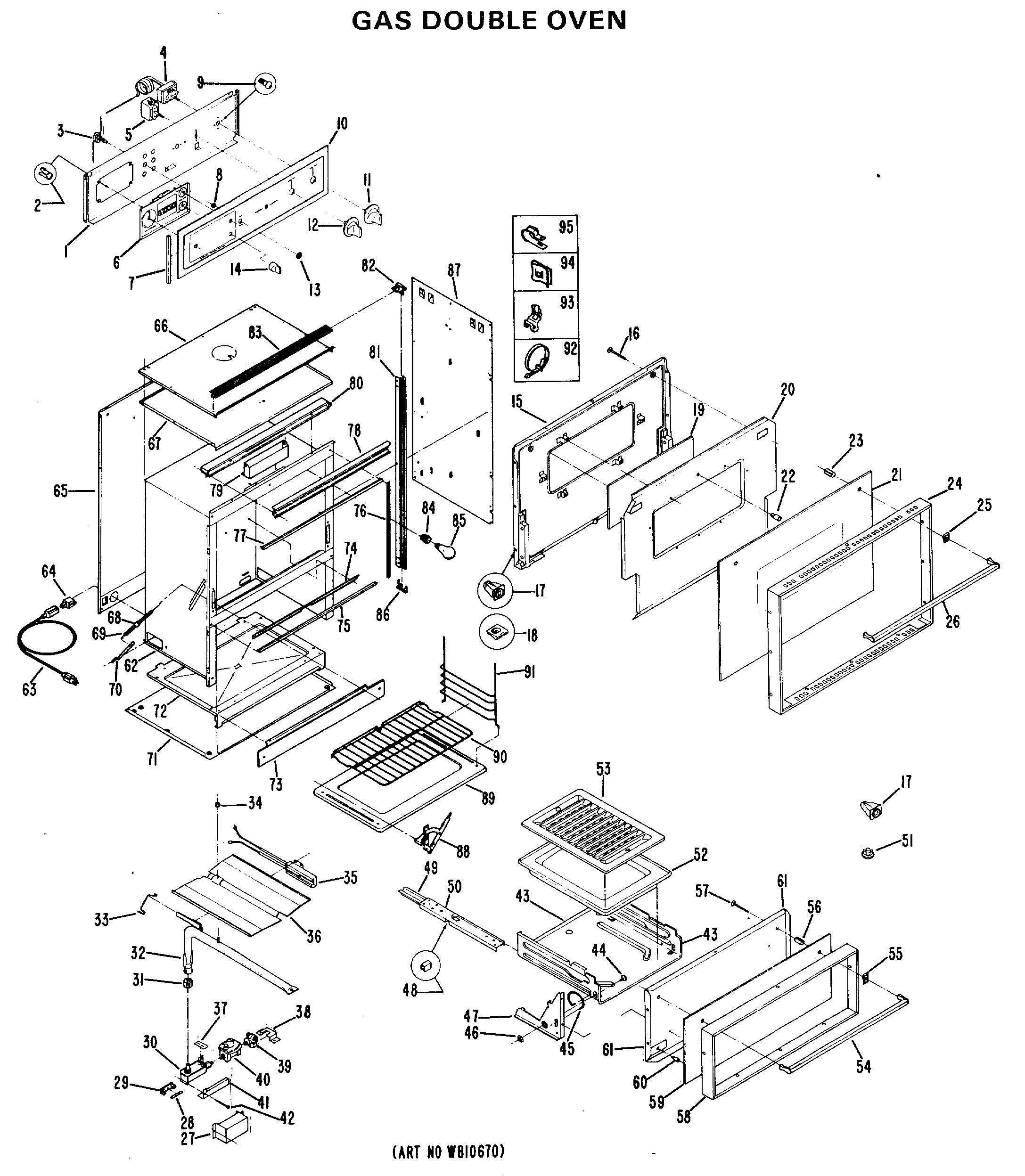 Assembly View for GAS DOUBLE OVEN JGKS15GEH1