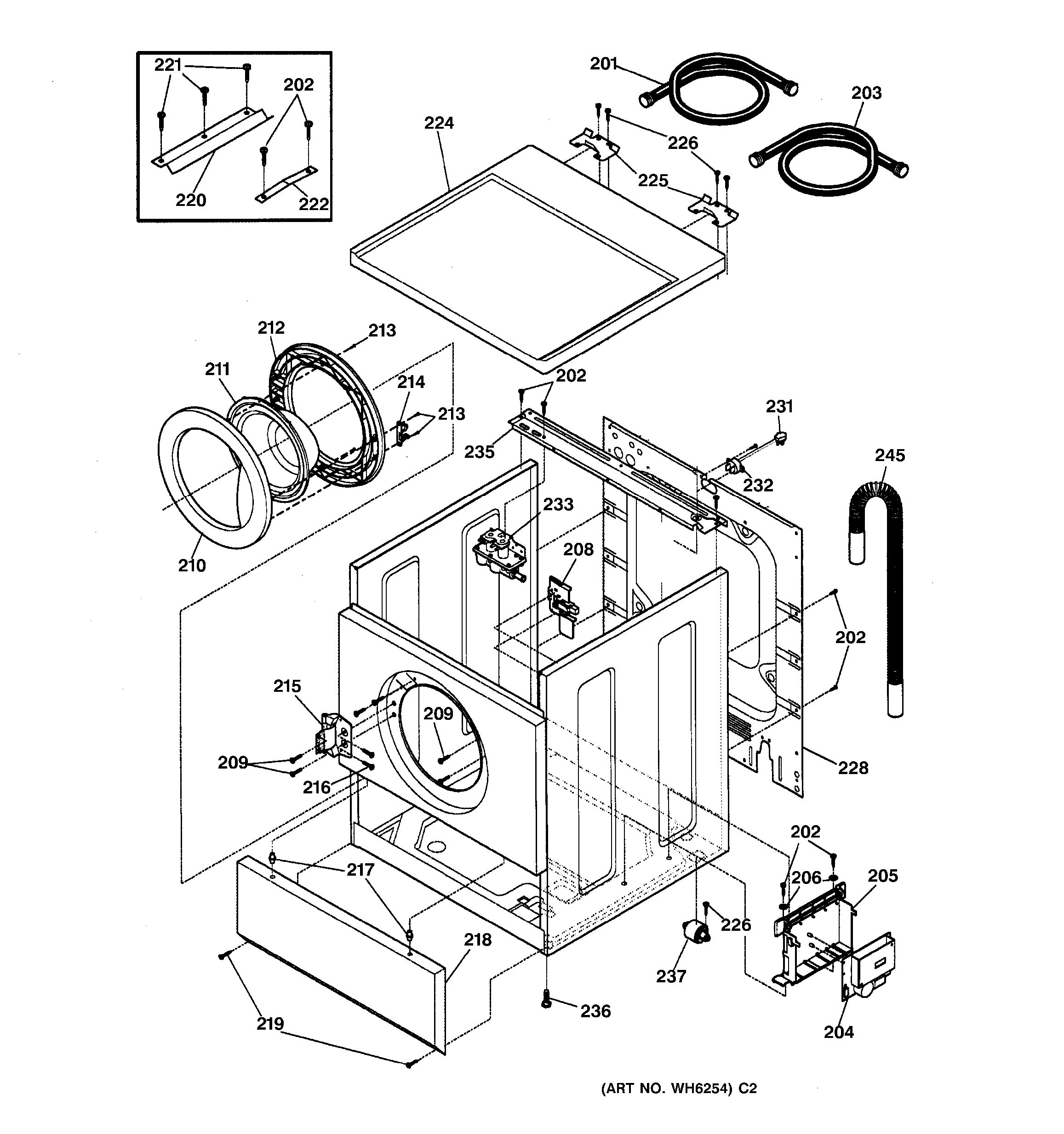 Assembly View for CABINET DOOR & TOP | WSXH208V0WW