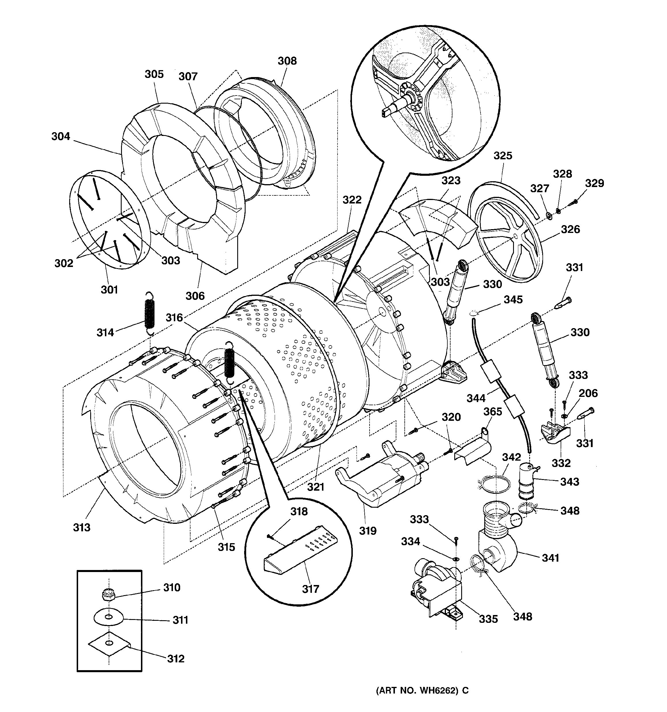 Assembly View For Tub & Motor 