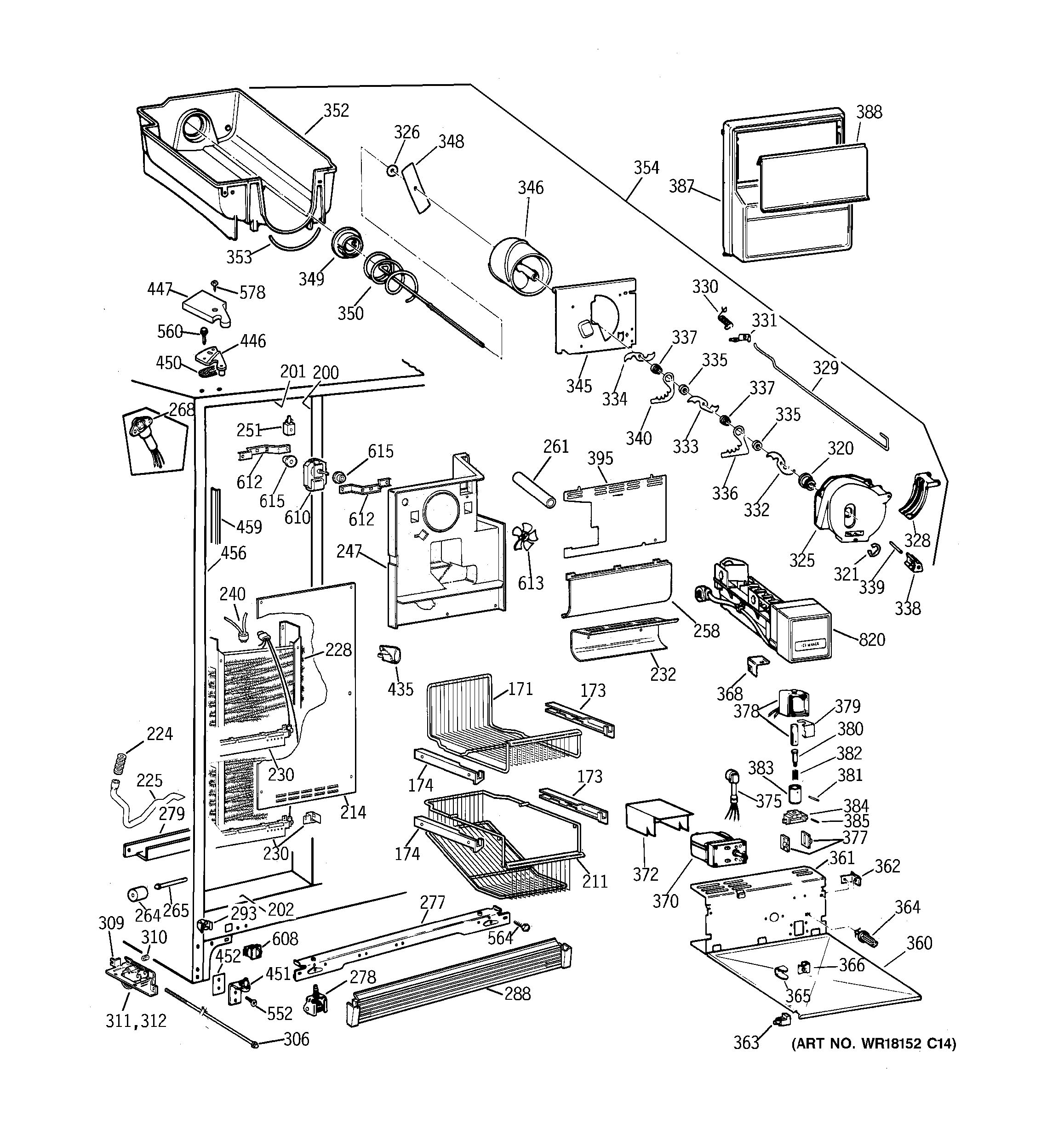 Assembly View for FREEZER SECTION TPG21PRBCWW