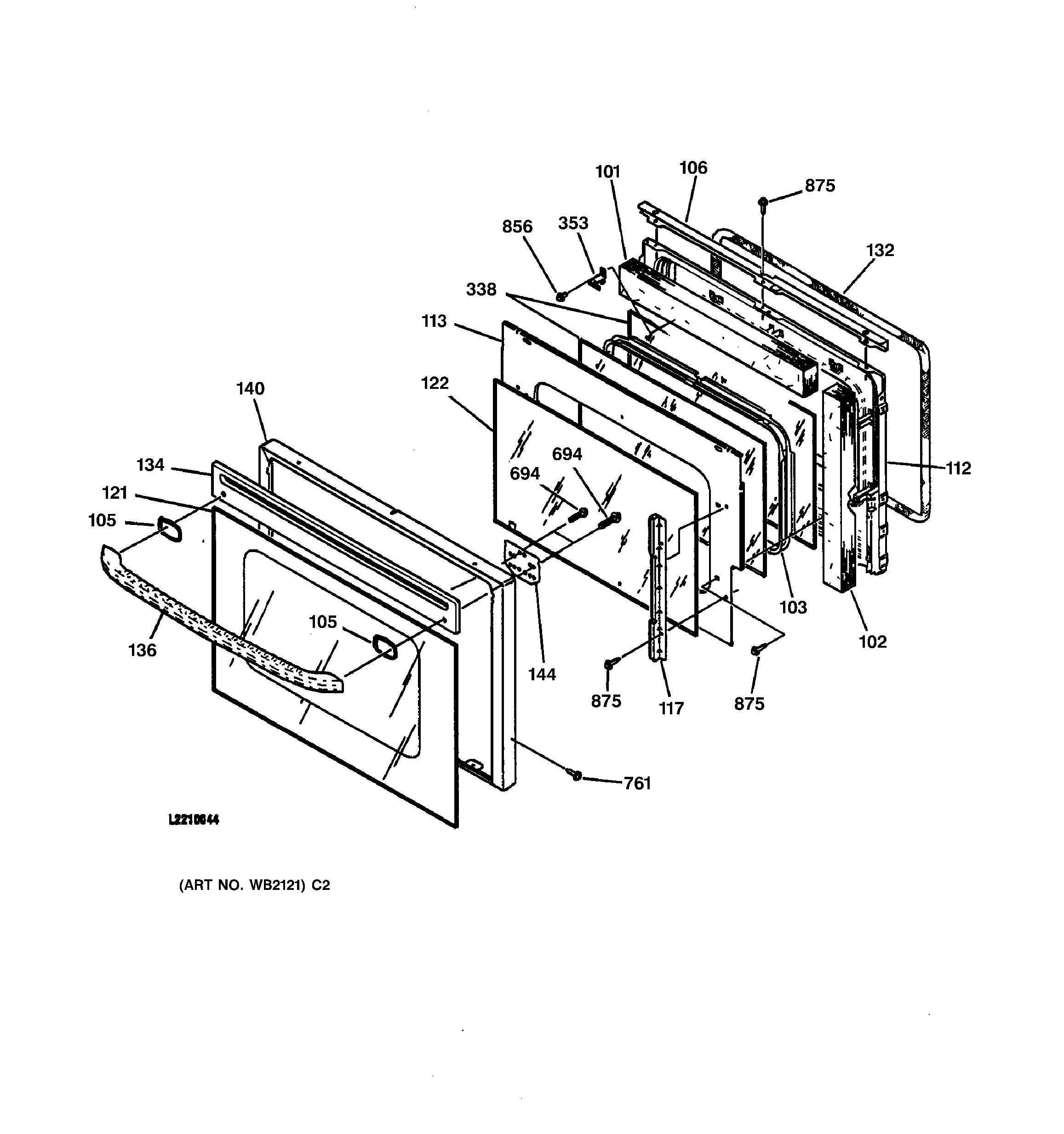 Assembly View for OVEN DOOR | JKP45BA1BB