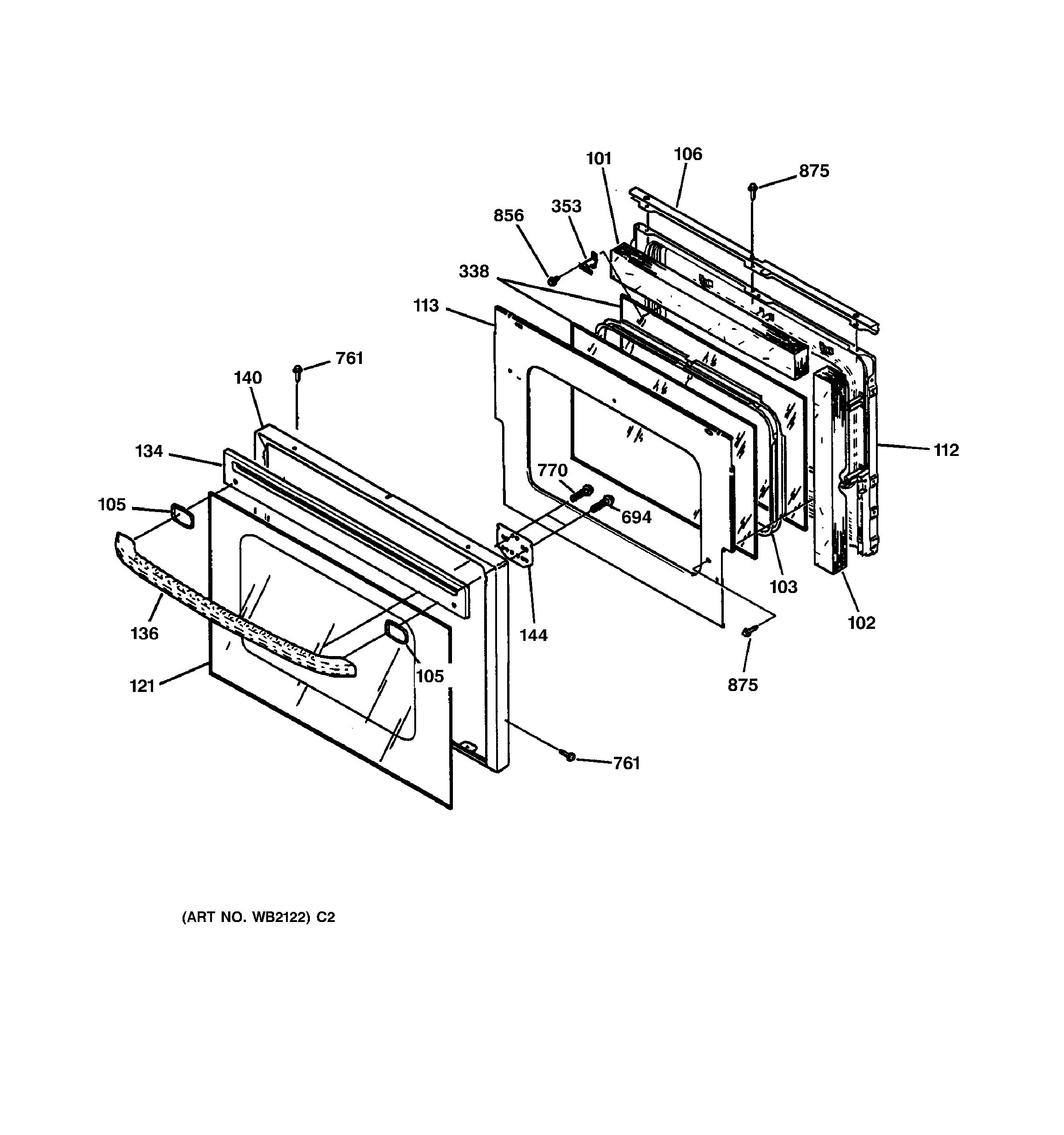 Assembly View for OVEN DOOR | JKS05BA1BB