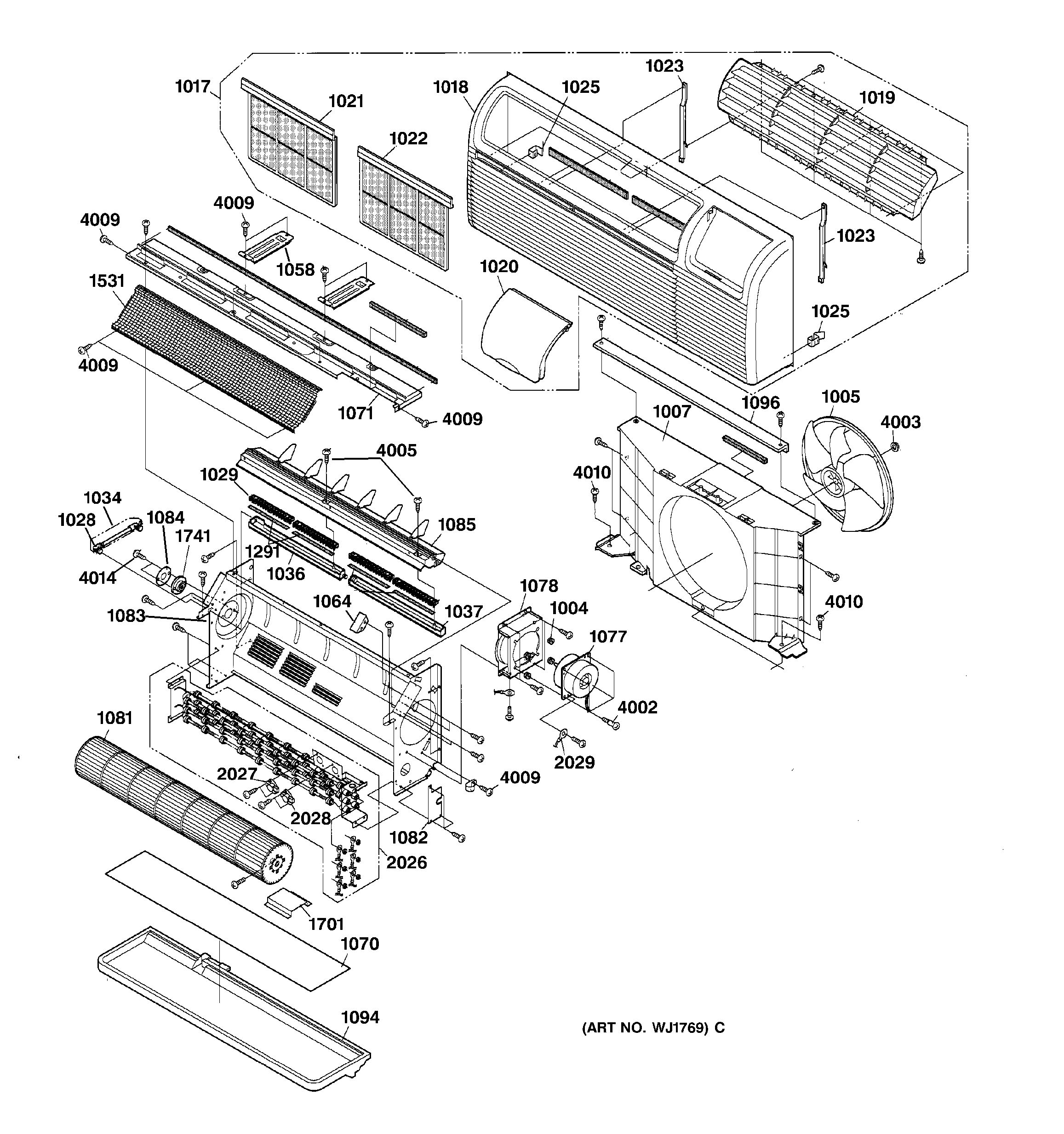 Assembly View for GRILLE AND AIR MOVING PARTS | AZ52H09DADM1