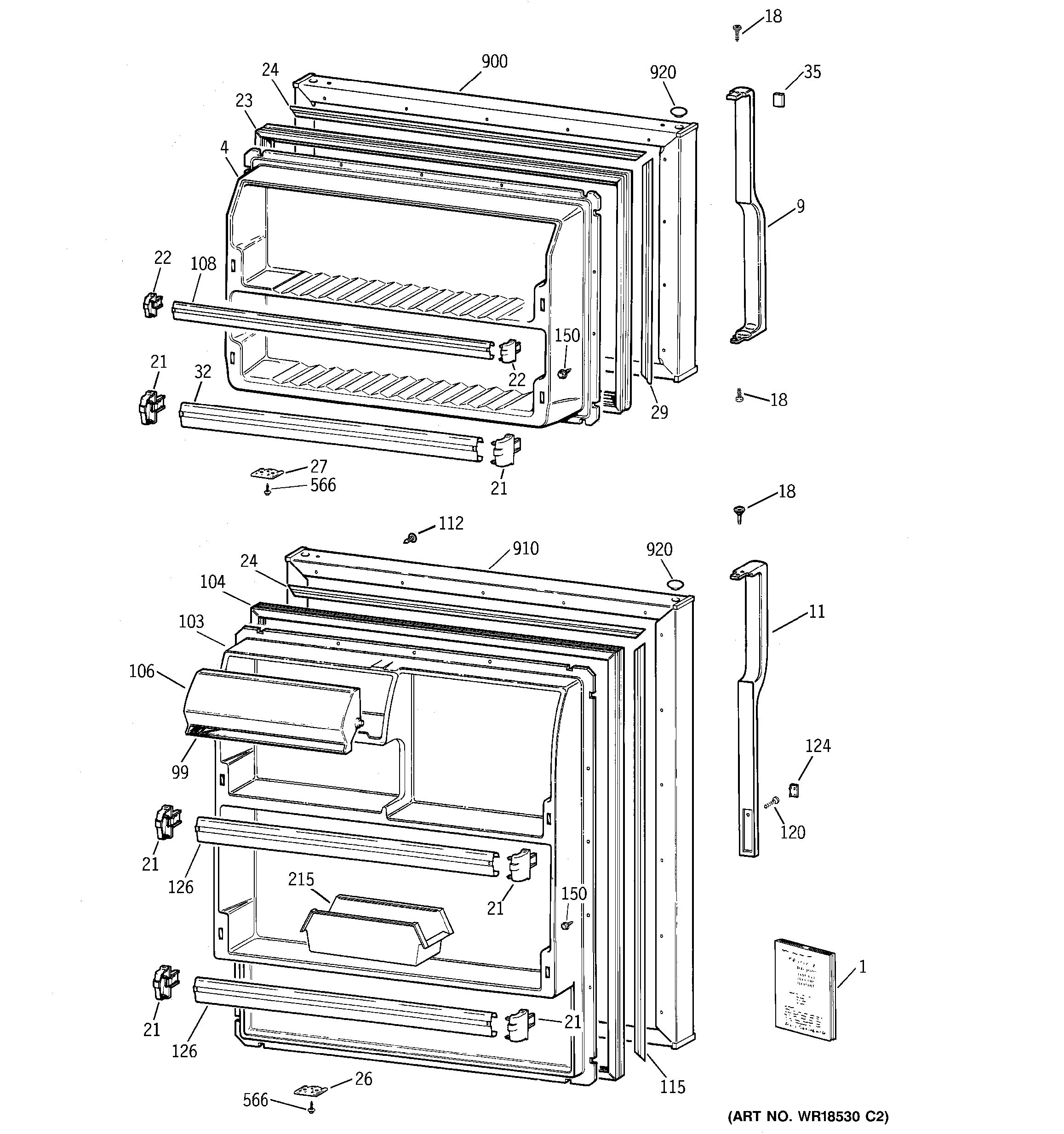 Assembly View for DOORS | CTX18EACGRWW