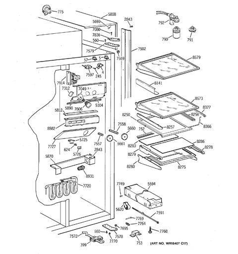 Diagram　ワンピース　36サイズ Kawasaki Motorcycle 2011 OEM Parts Diagram for RADIATOR