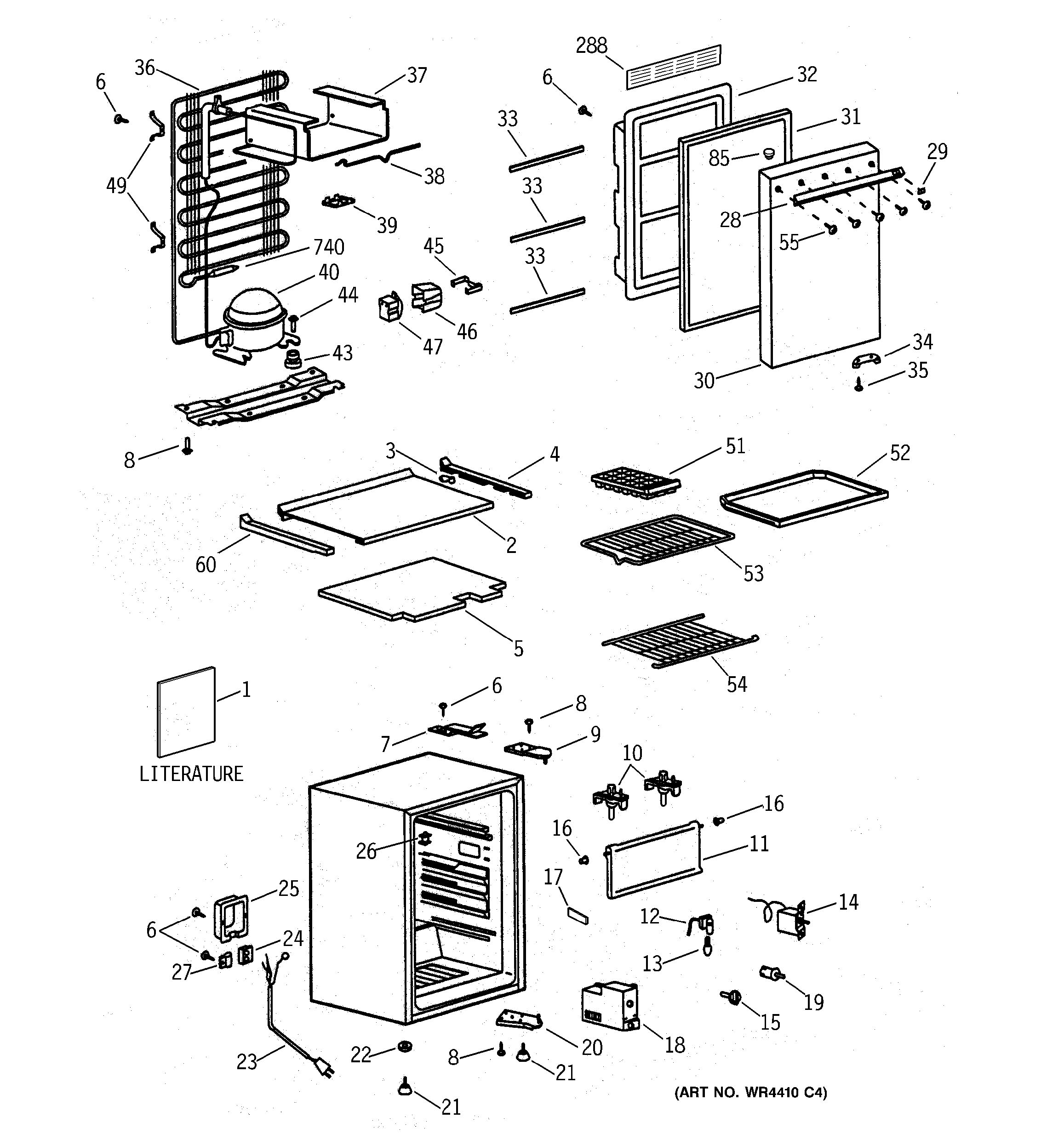 Assembly View for REFRIGERATOR PARTS TAX6SNXBWH