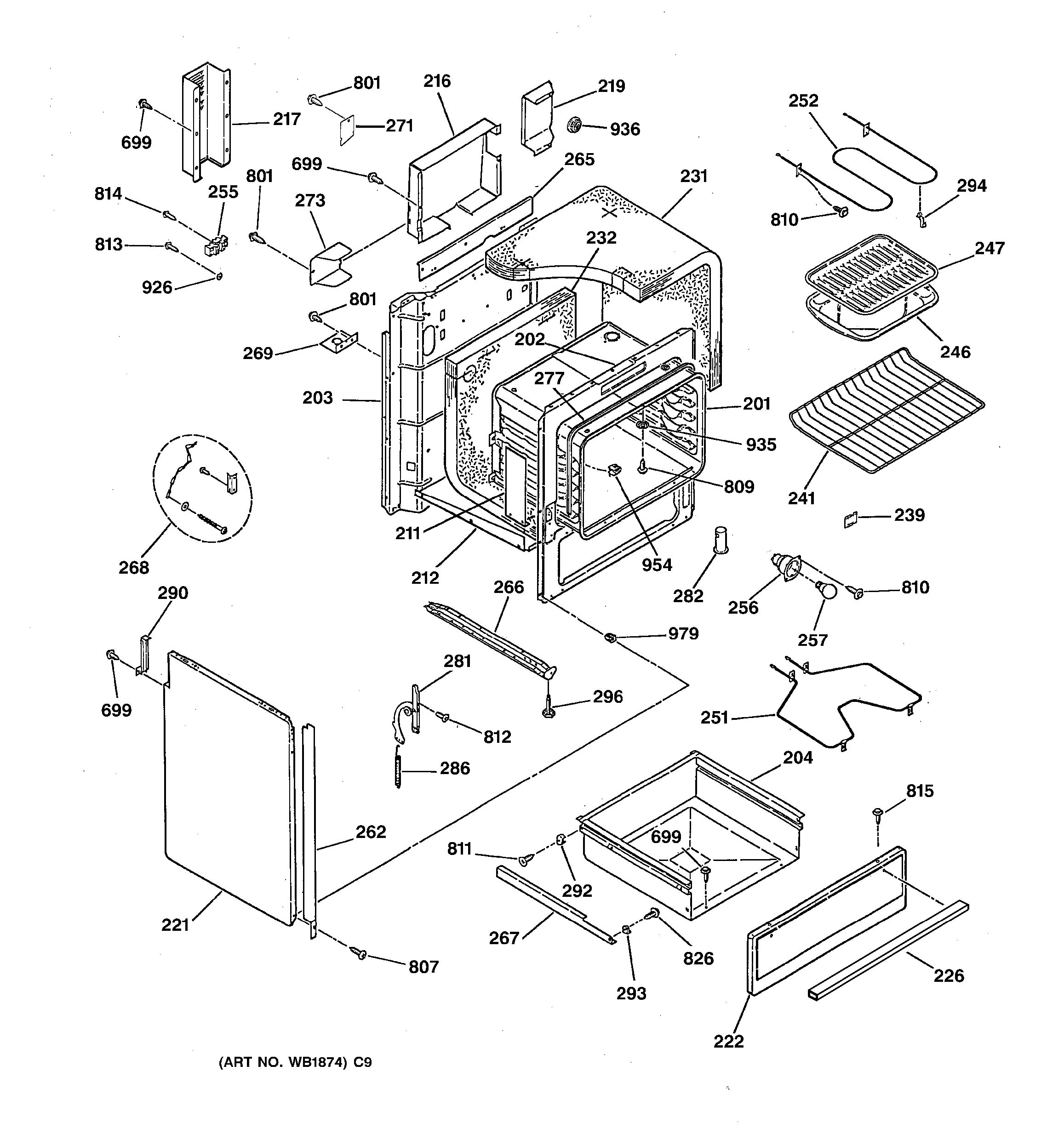 Assembly View for BODY & DRAWER PARTS | JSS26BW2BB