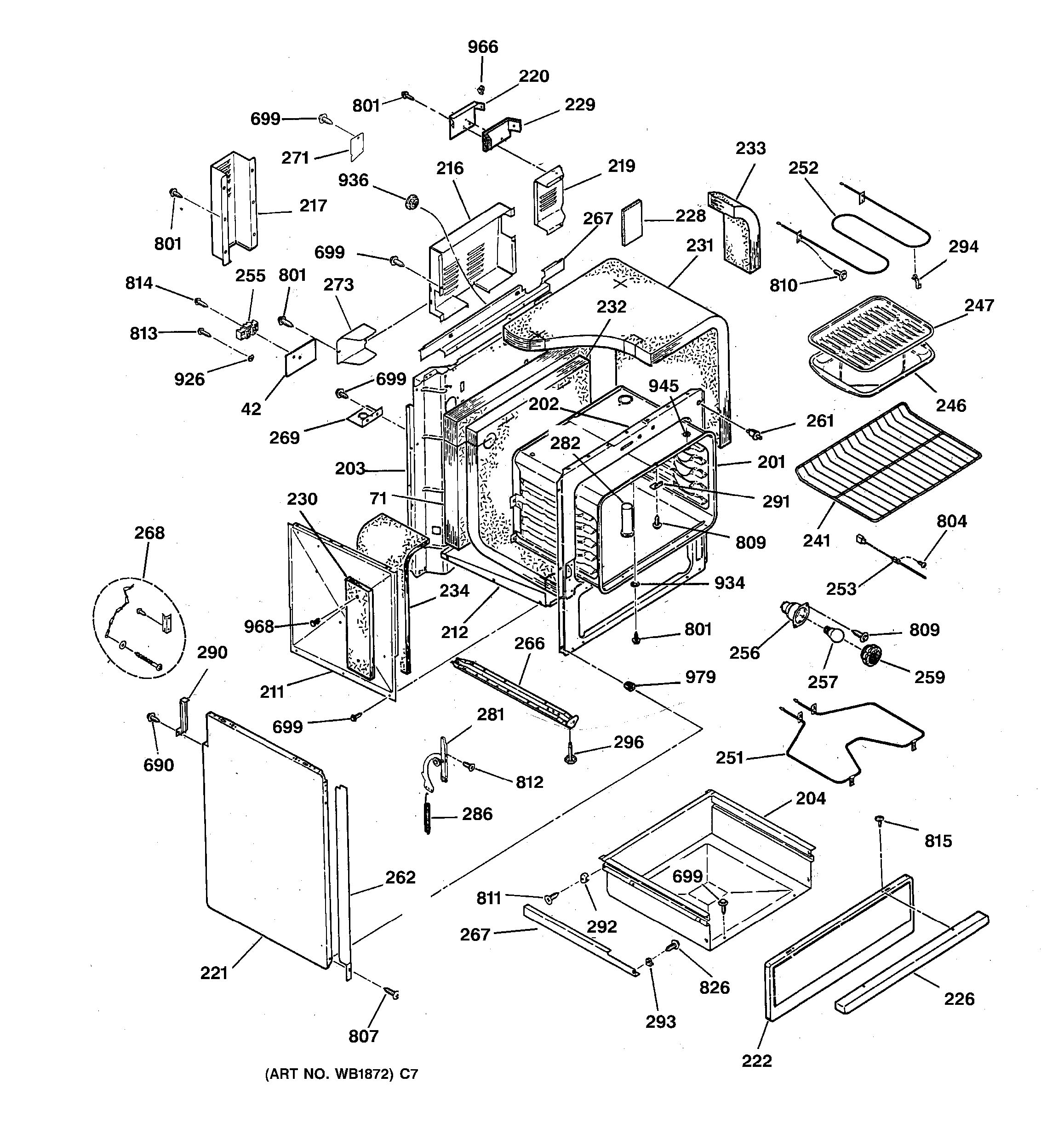 Assembly View for BODY & DRAWER PARTS | JSP40BW4BB