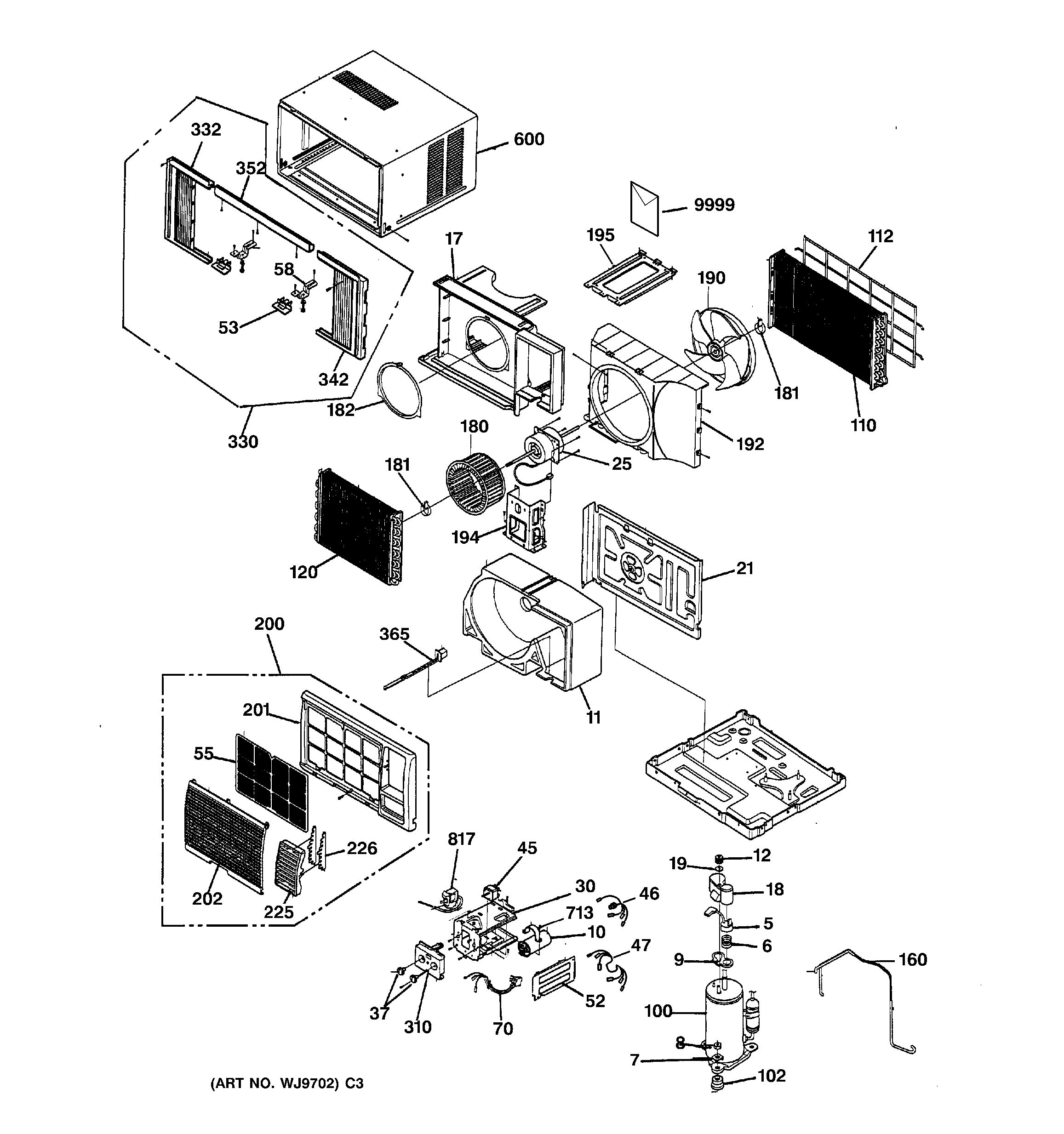 Assembly View for ROOM AIR CONDITIONER AGN08FBG1