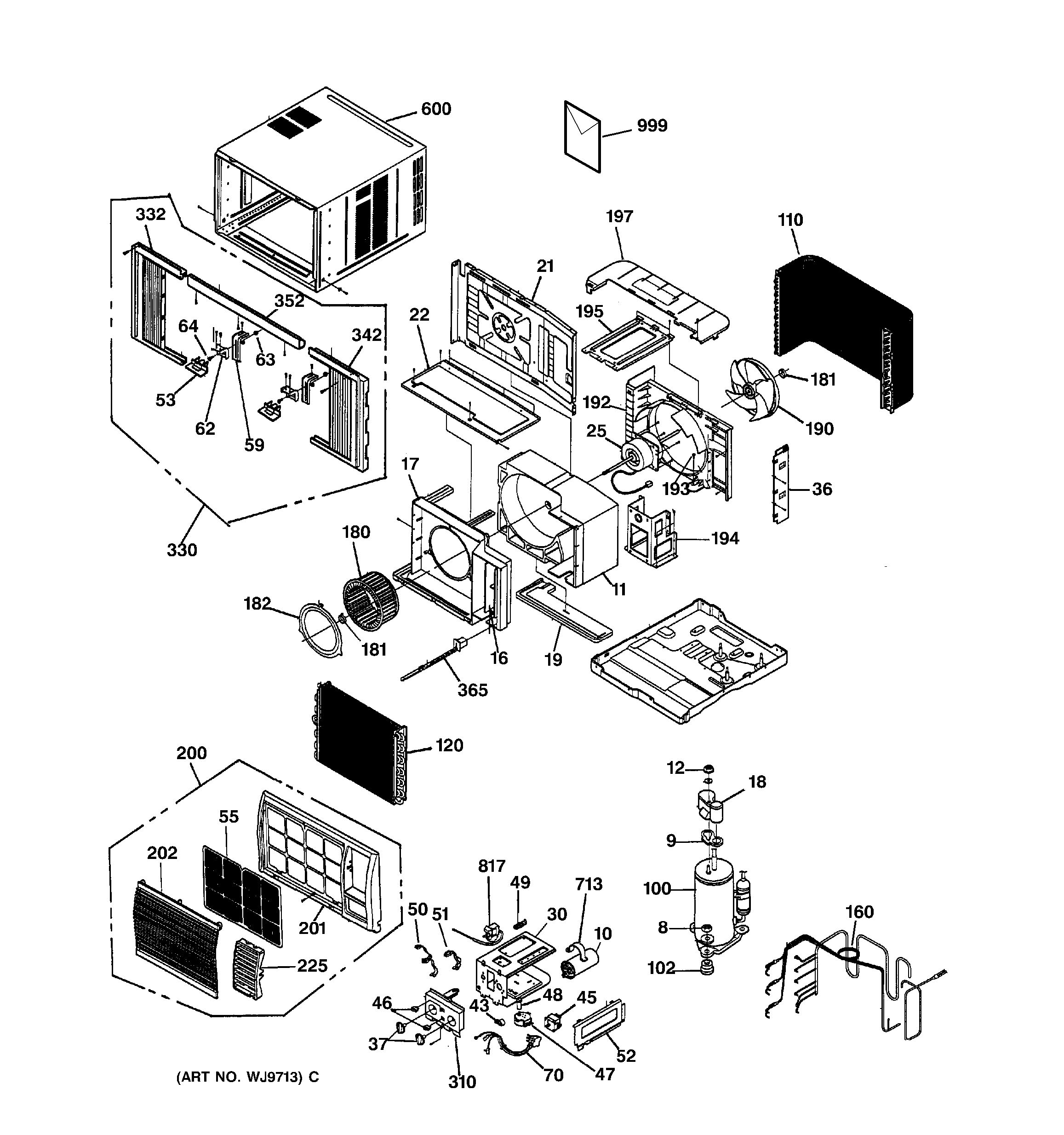 Assembly View for ROOM AIR CONDITIONER | AGP24DAD1