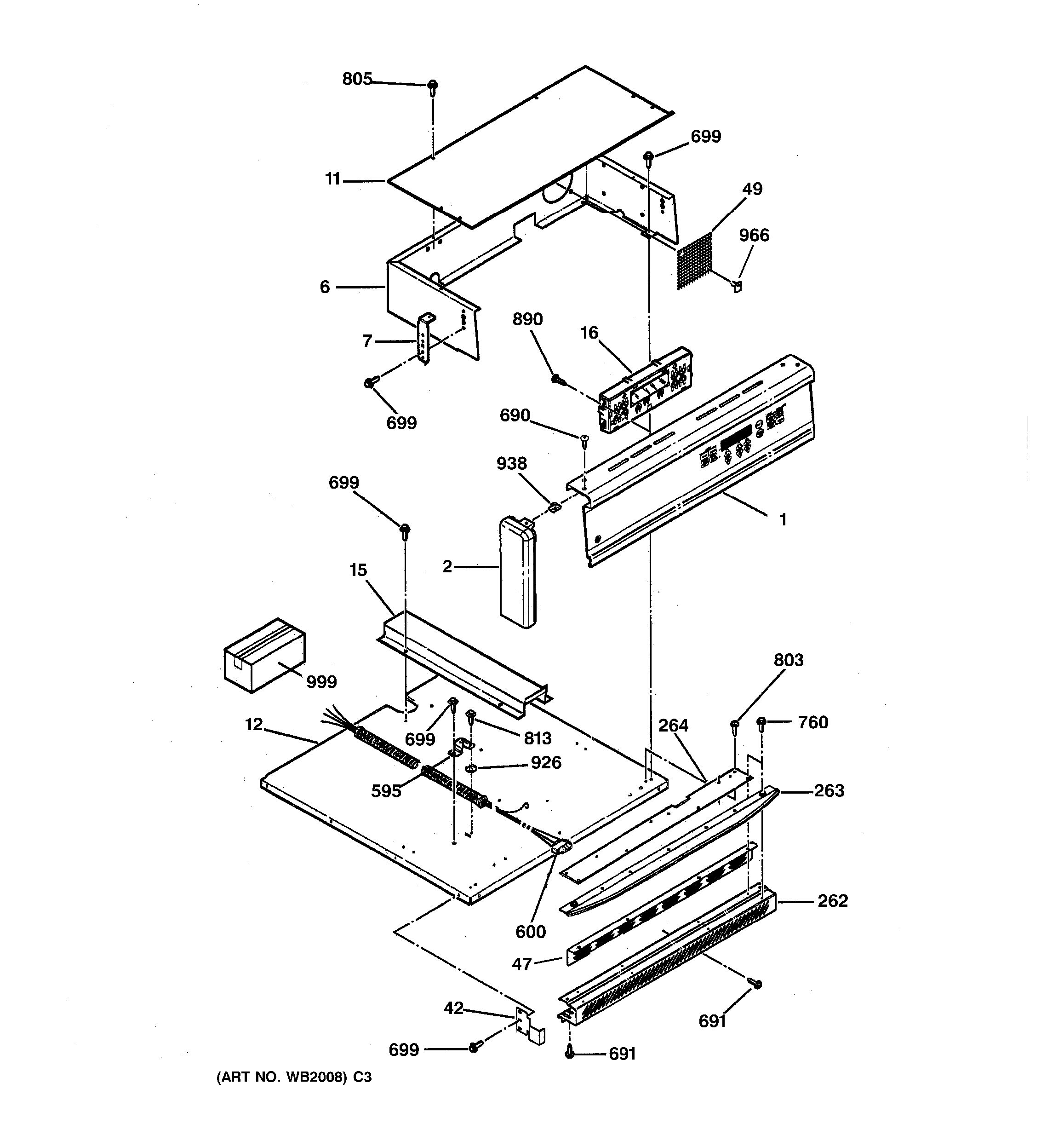 Assembly View for CONTROL PANEL | JRS04BW3BB