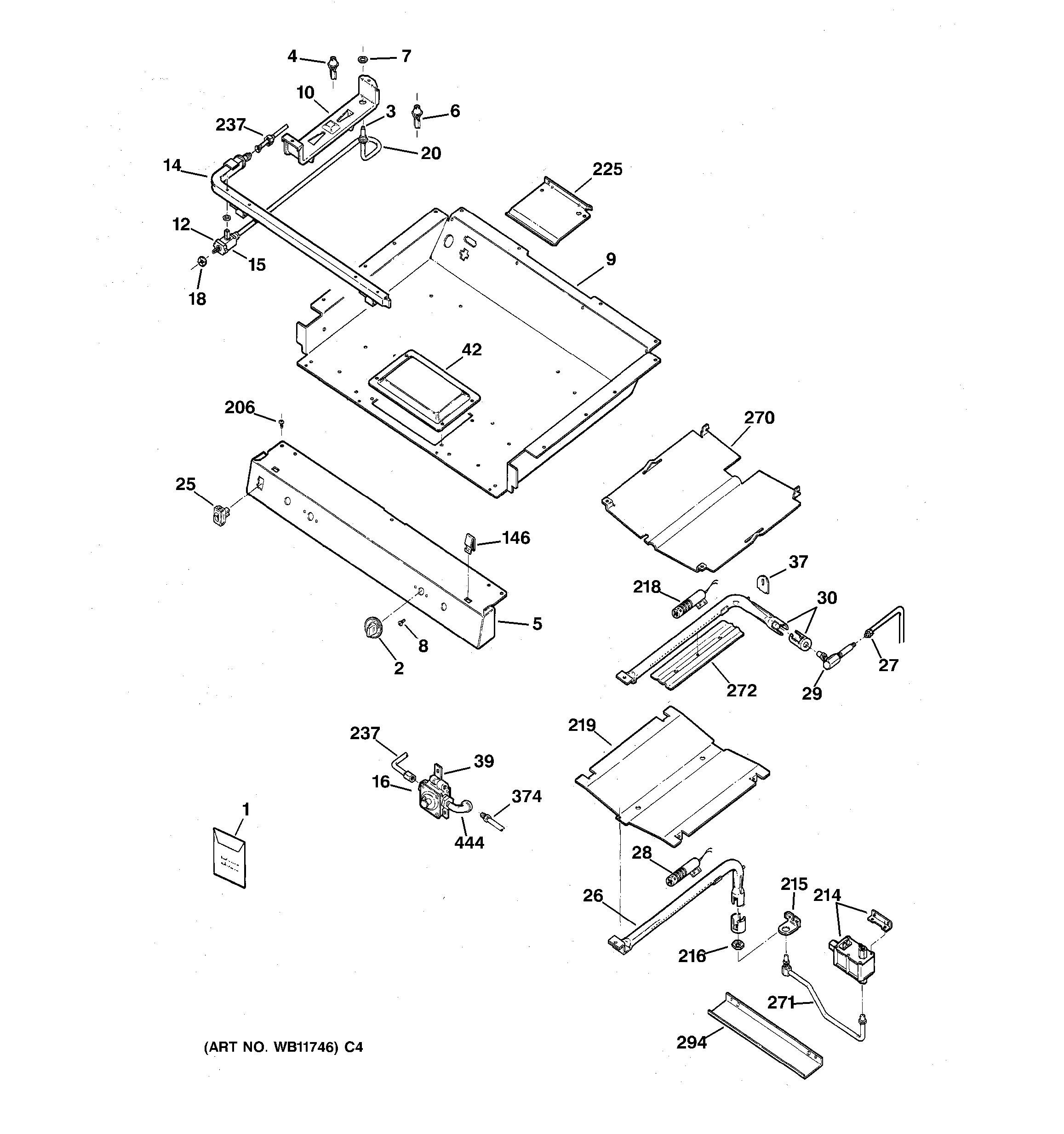 Assembly View for GAS & BURNER PARTS | RGB745BEA4WH