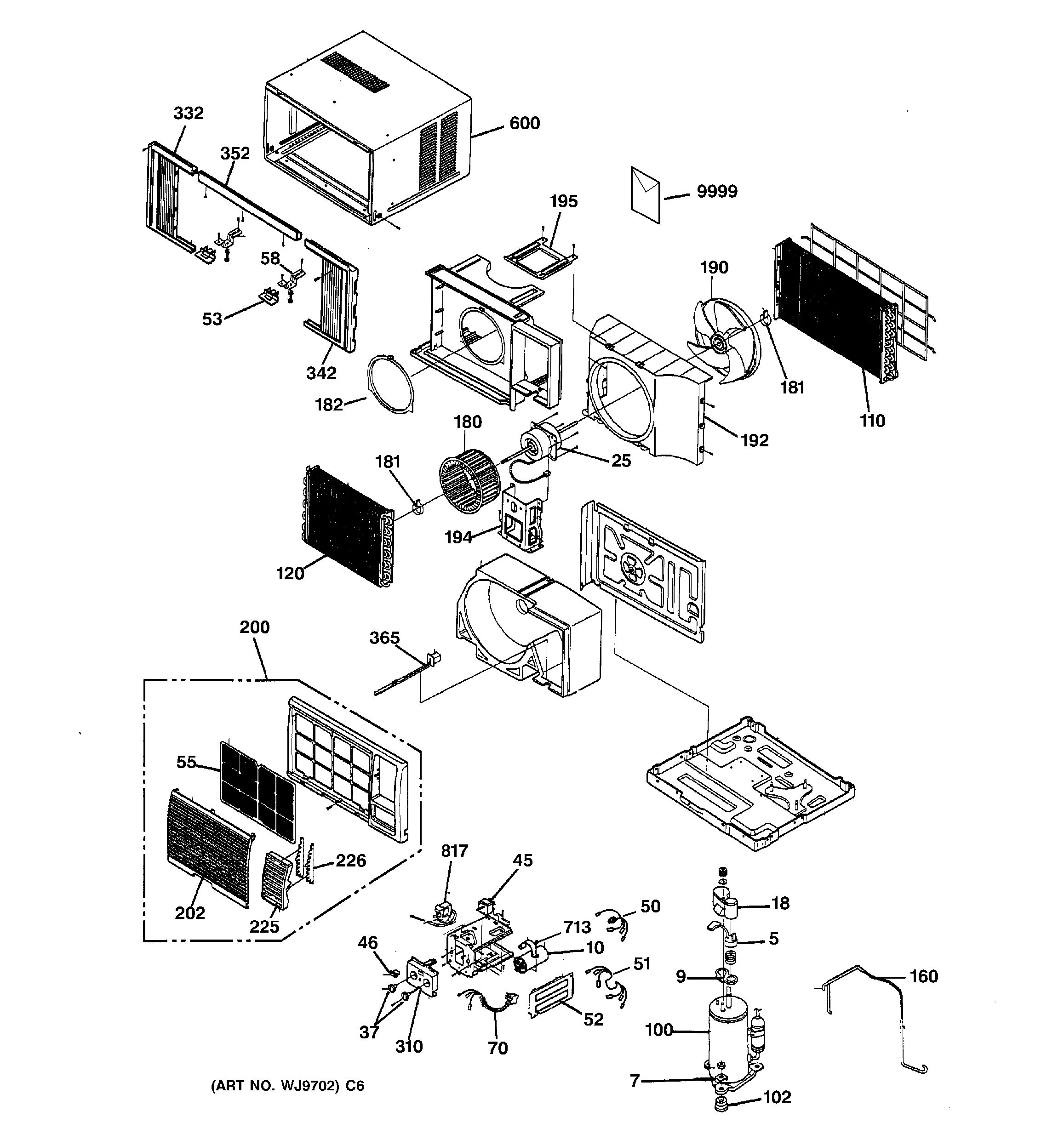 Assembly View for ROOM AIR CONDITIONER AGN10ACG1